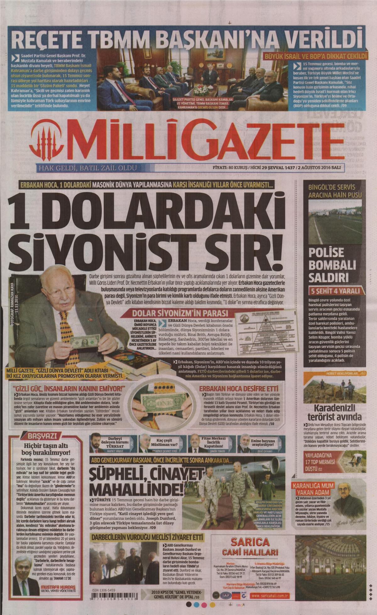 2 Ağustos 2016 gazete manşetleri - 717