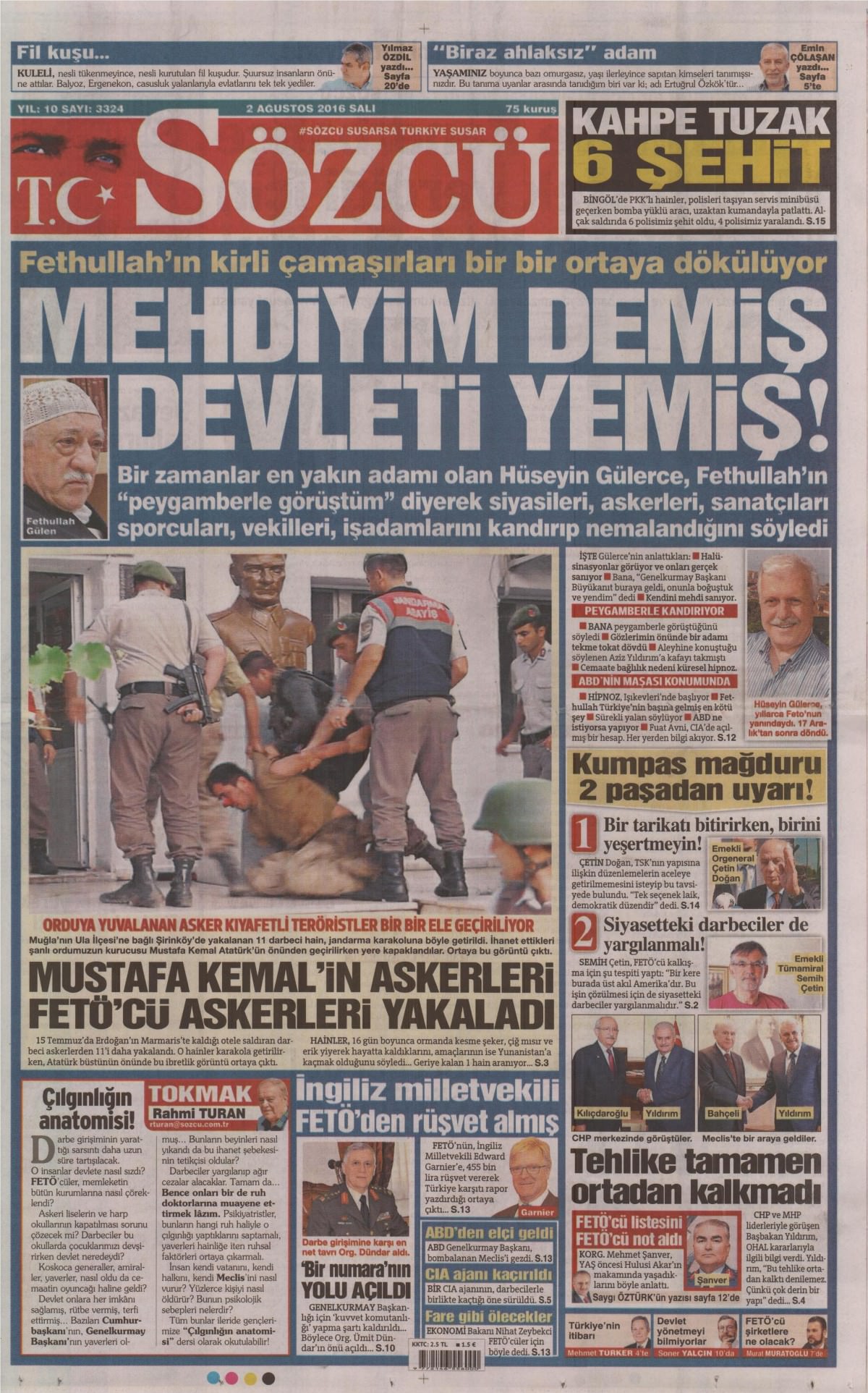 2 Ağustos 2016 gazete manşetleri - 948