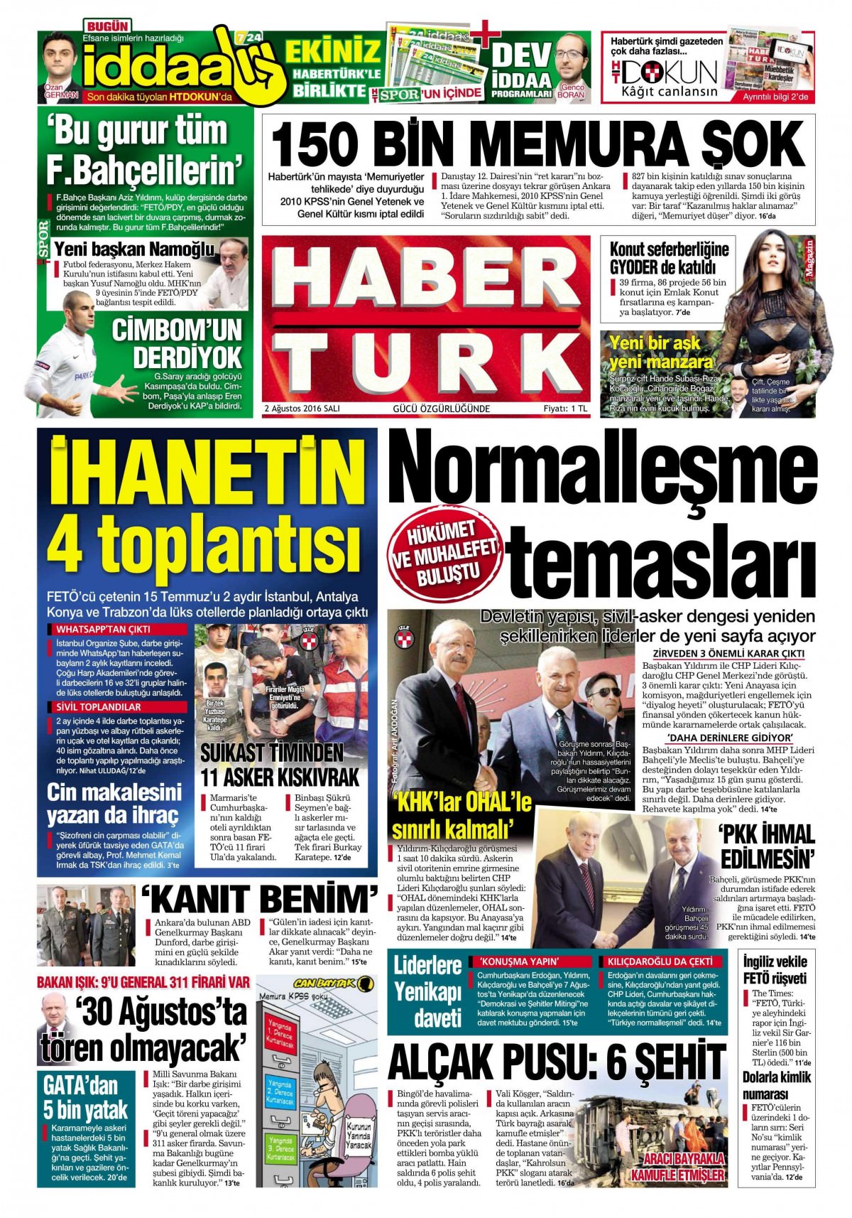 2 Ağustos 2016 gazete manşetleri - 806