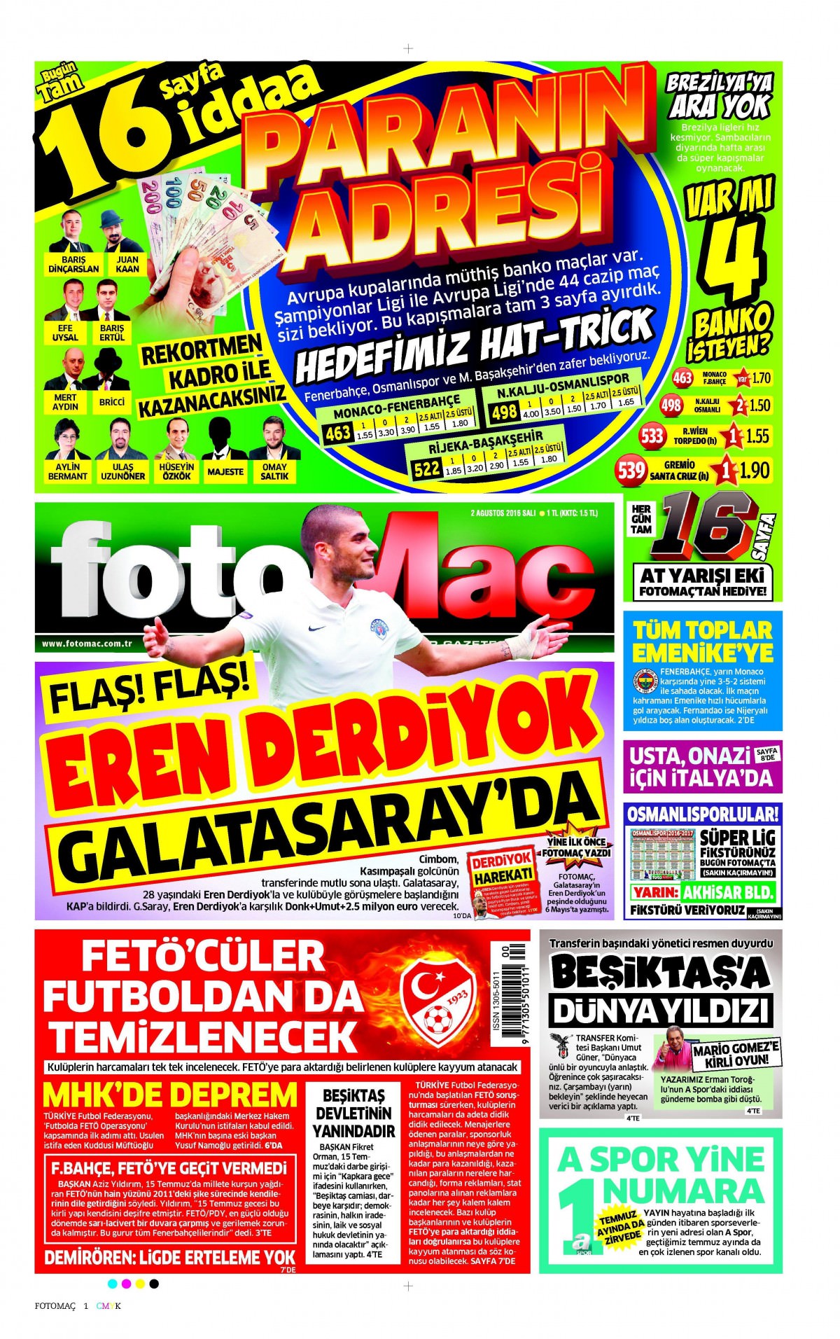 2 Ağustos 2016 gazete manşetleri - 614
