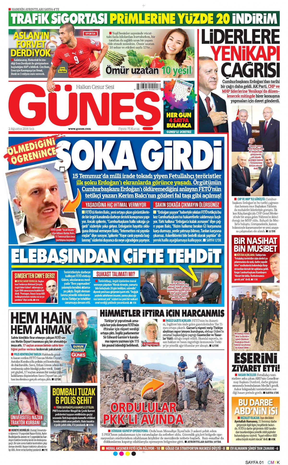 2 Ağustos 2016 gazete manşetleri - 697