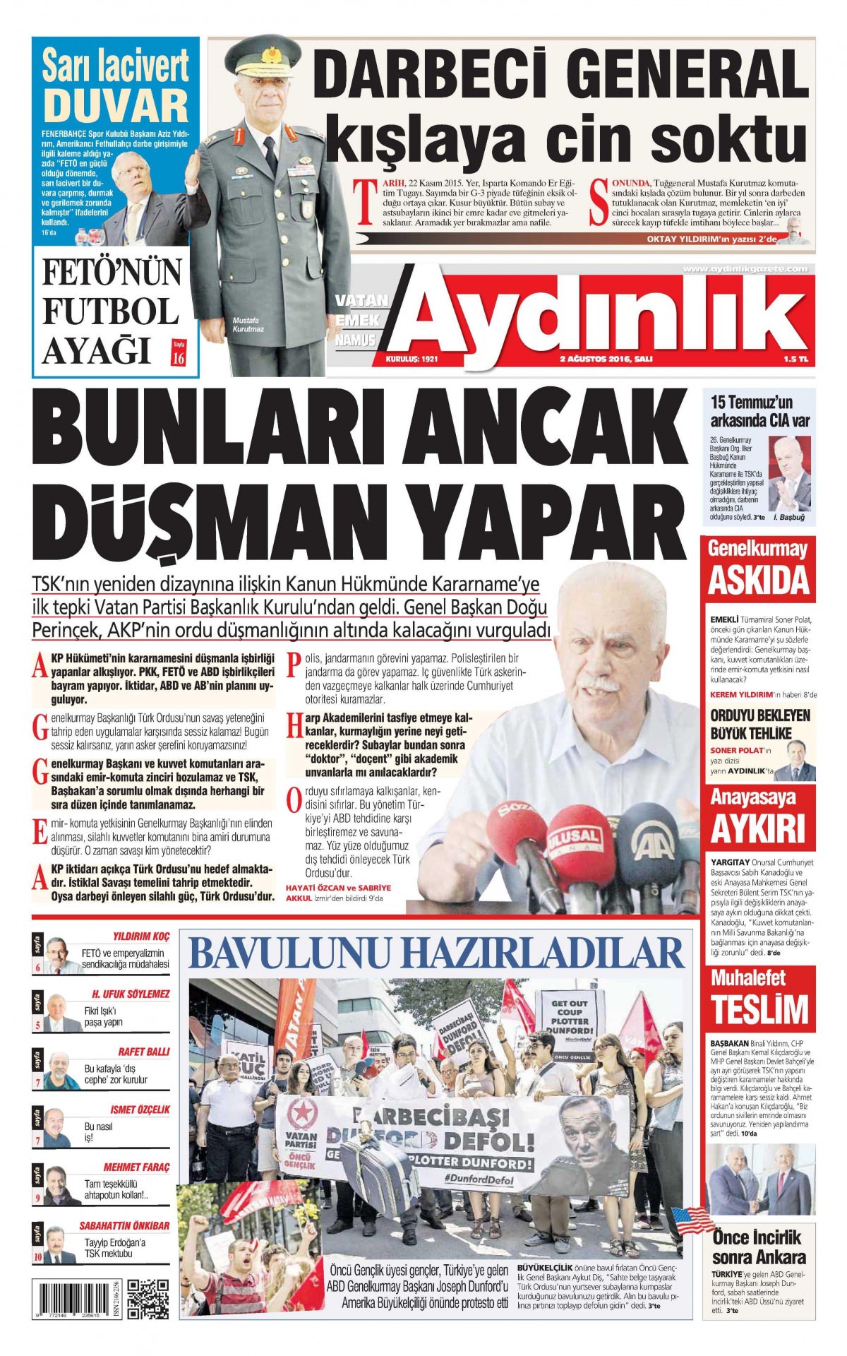 2 Ağustos 2016 gazete manşetleri - 733