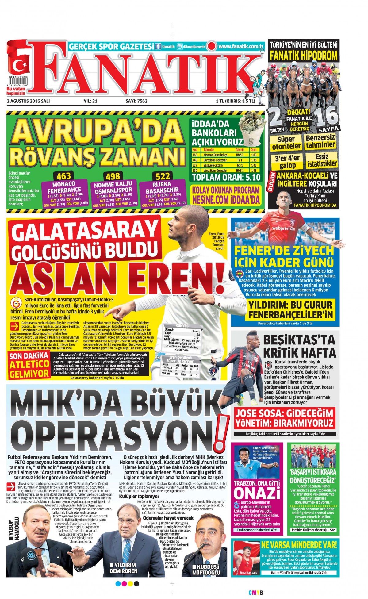 2 Ağustos 2016 gazete manşetleri - 903