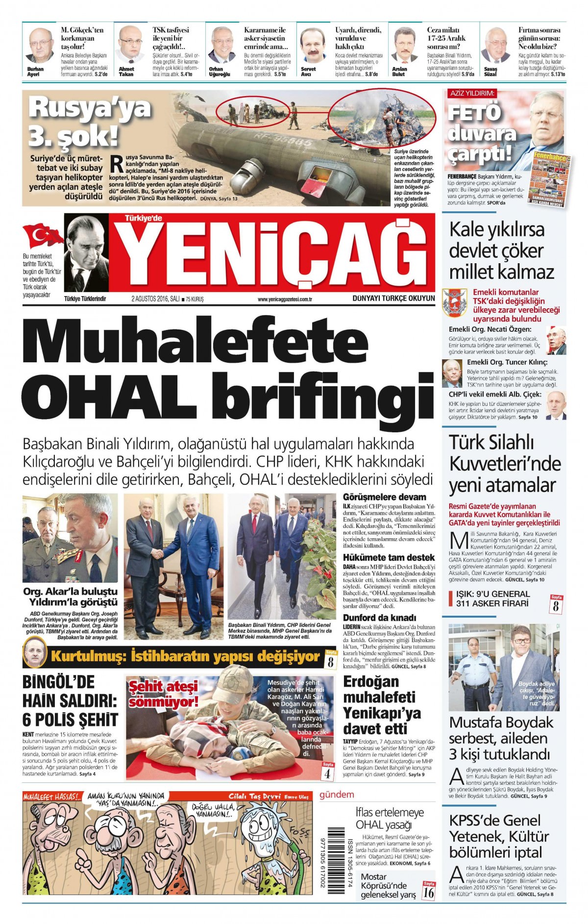 2 Ağustos 2016 gazete manşetleri - 622