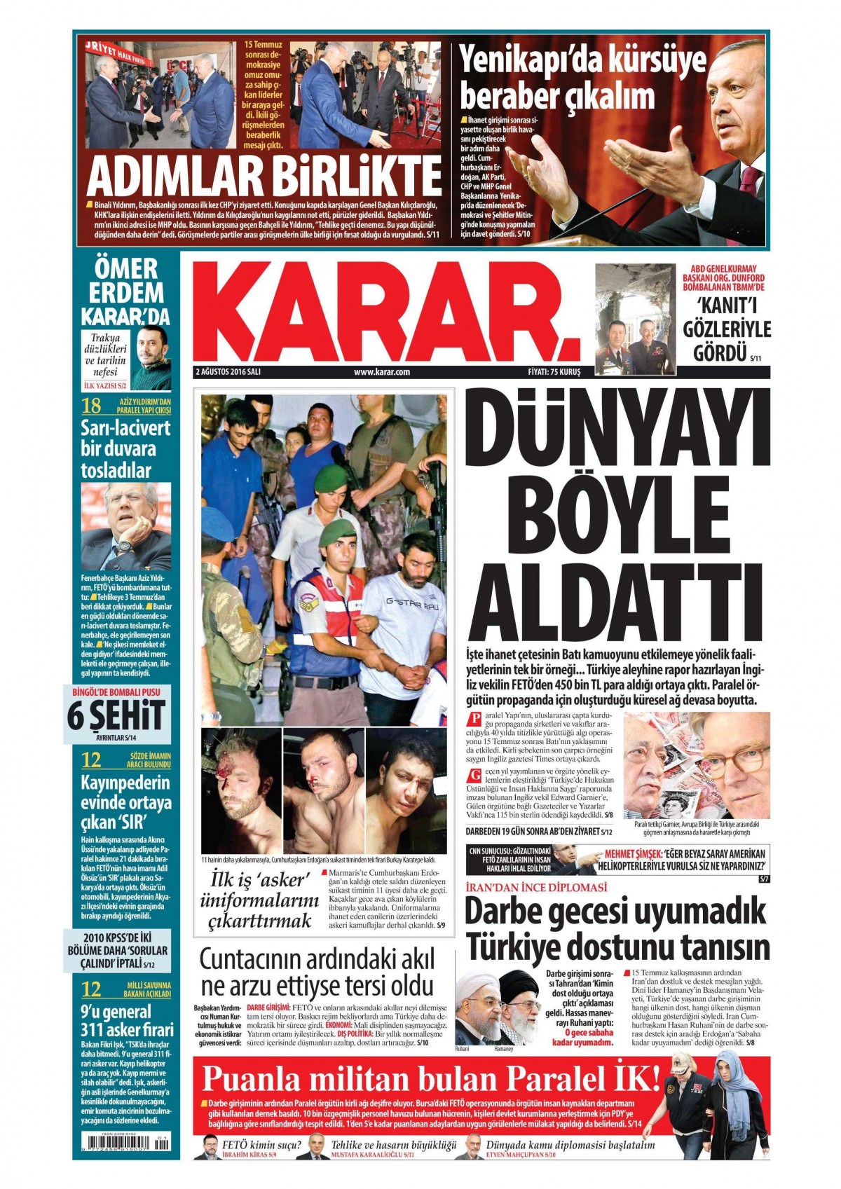 2 Ağustos 2016 gazete manşetleri - 658