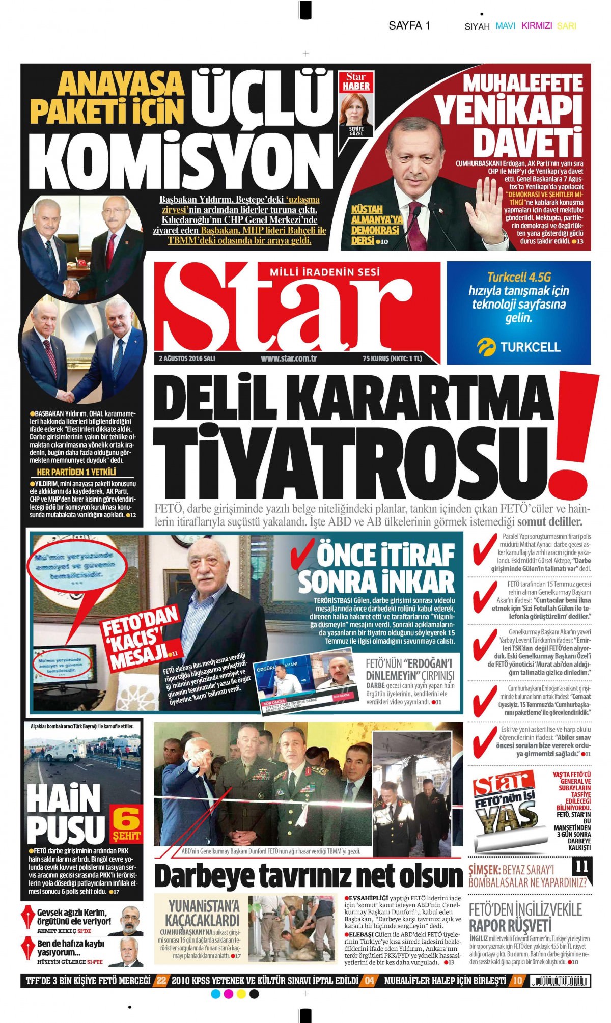 2 Ağustos 2016 gazete manşetleri - 839