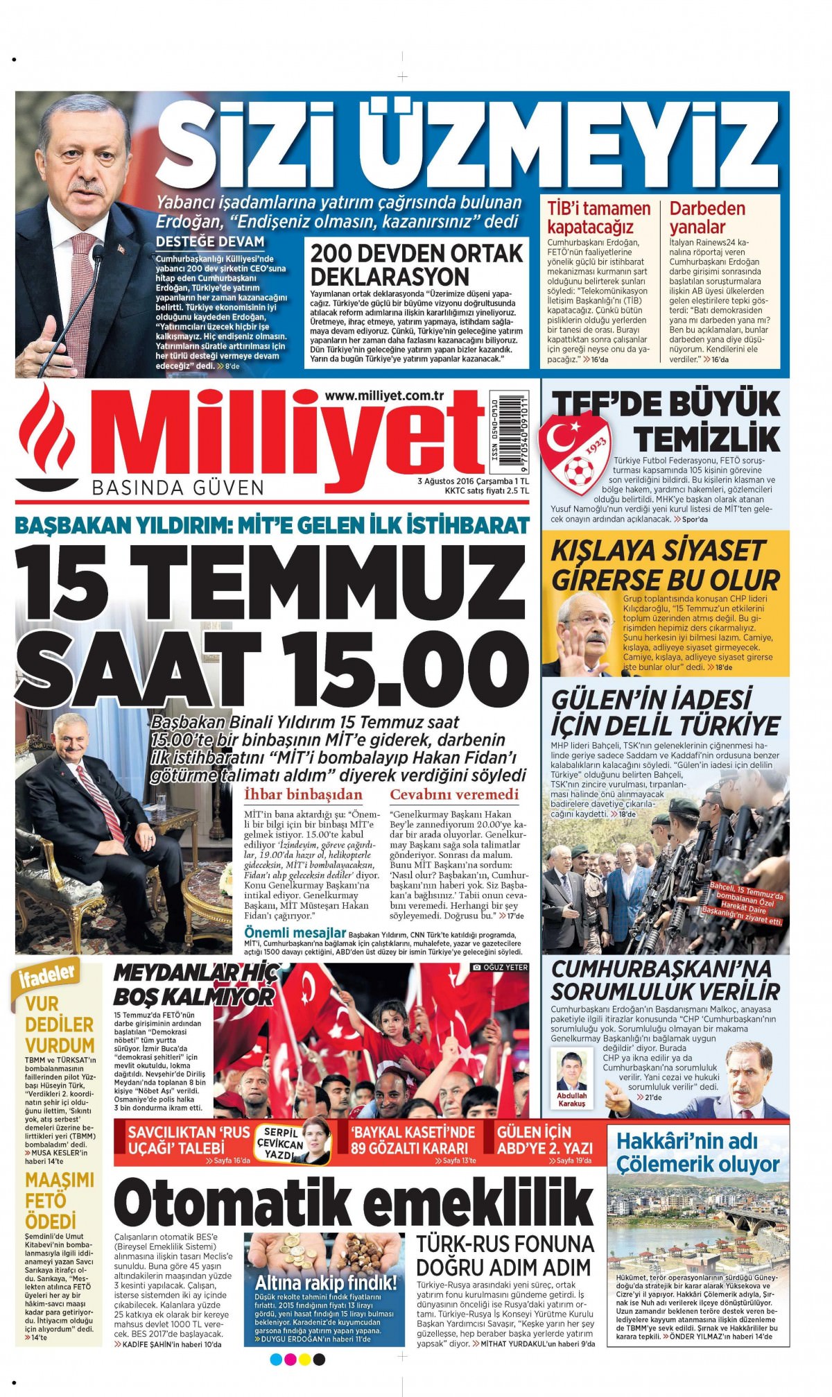 3 Ağustos 2016 gazete manşetleri - 776