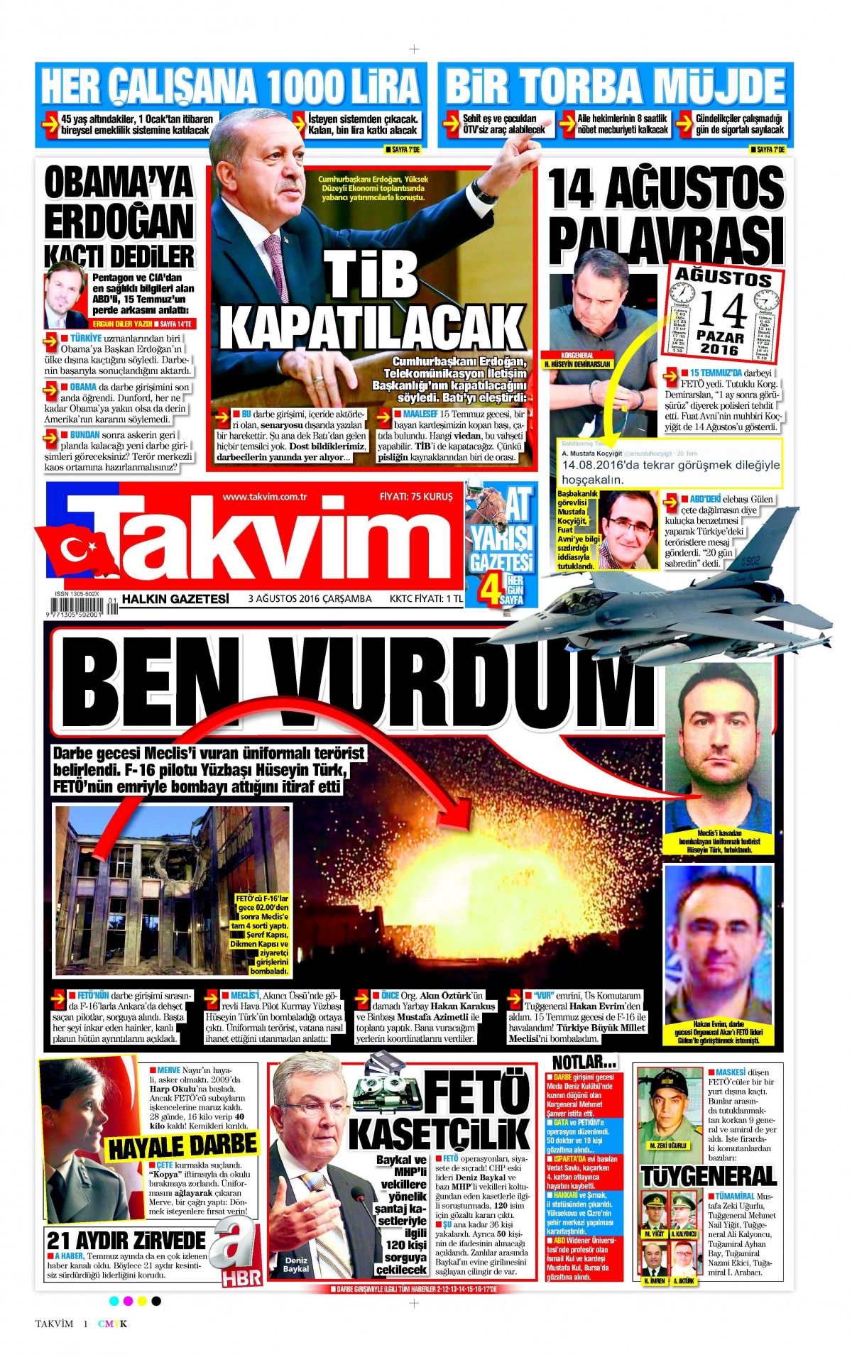 3 Ağustos 2016 gazete manşetleri - 535