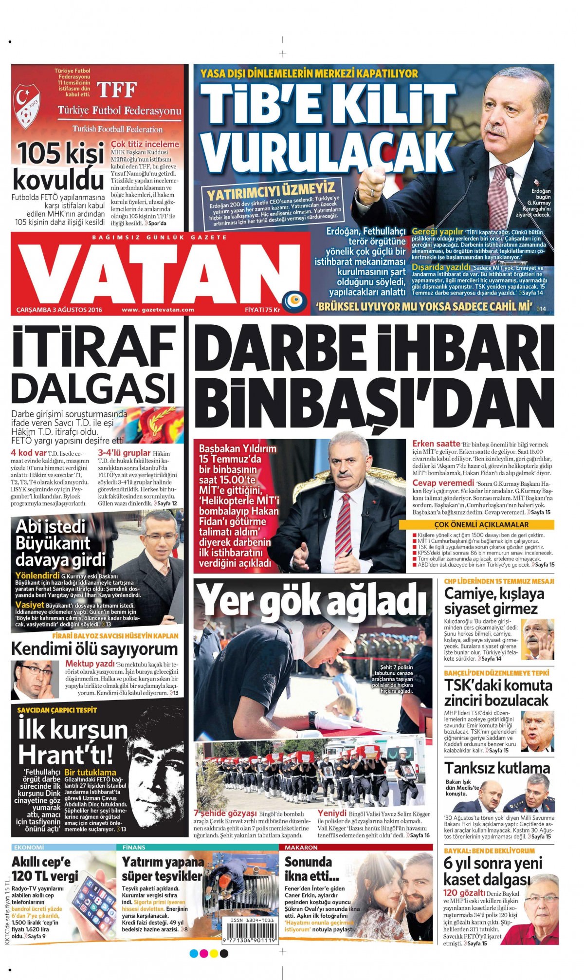 3 Ağustos 2016 gazete manşetleri - 766