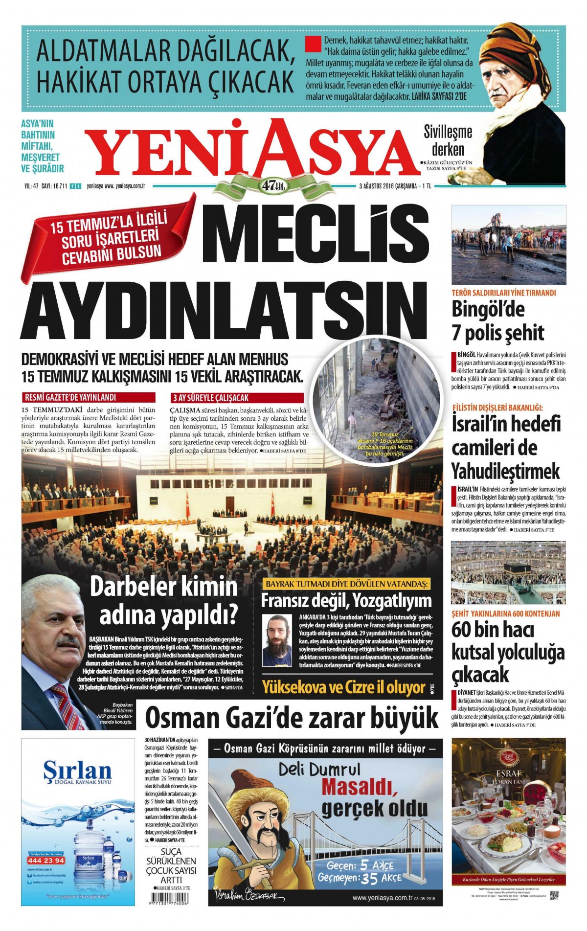 3 Ağustos 2016 gazete manşetleri - 776