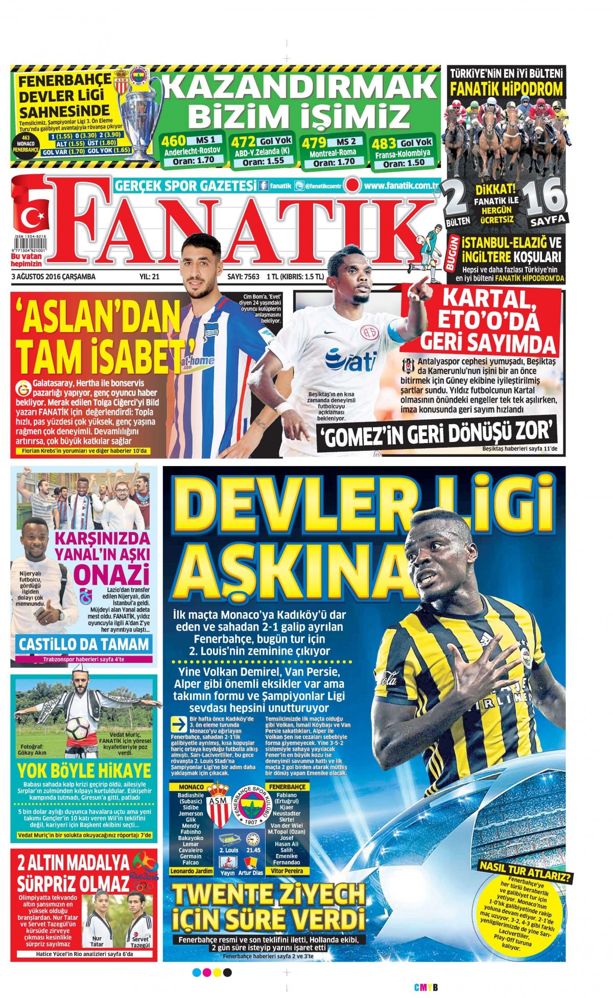 3 Ağustos 2016 gazete manşetleri - 678