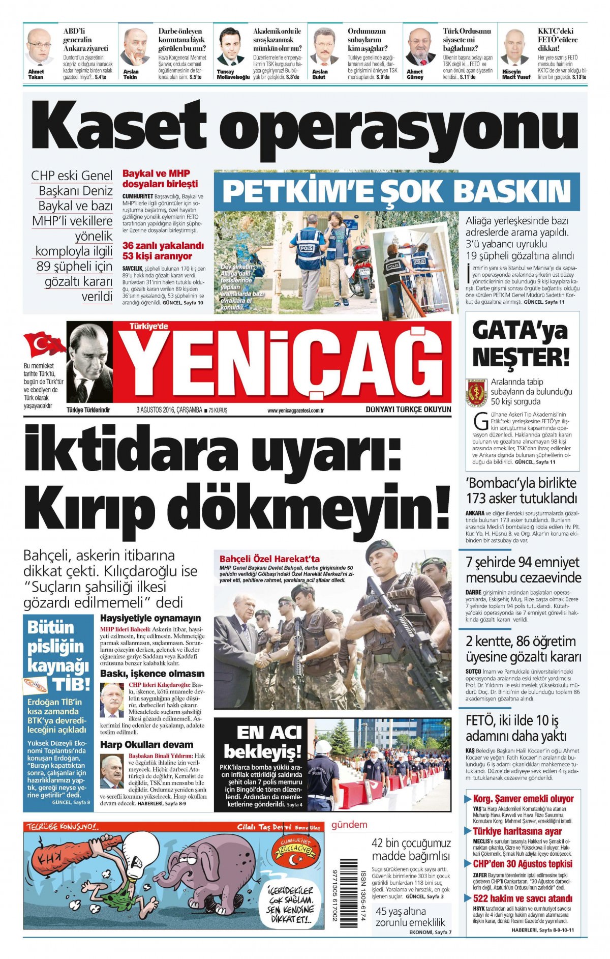 3 Ağustos 2016 gazete manşetleri - 506