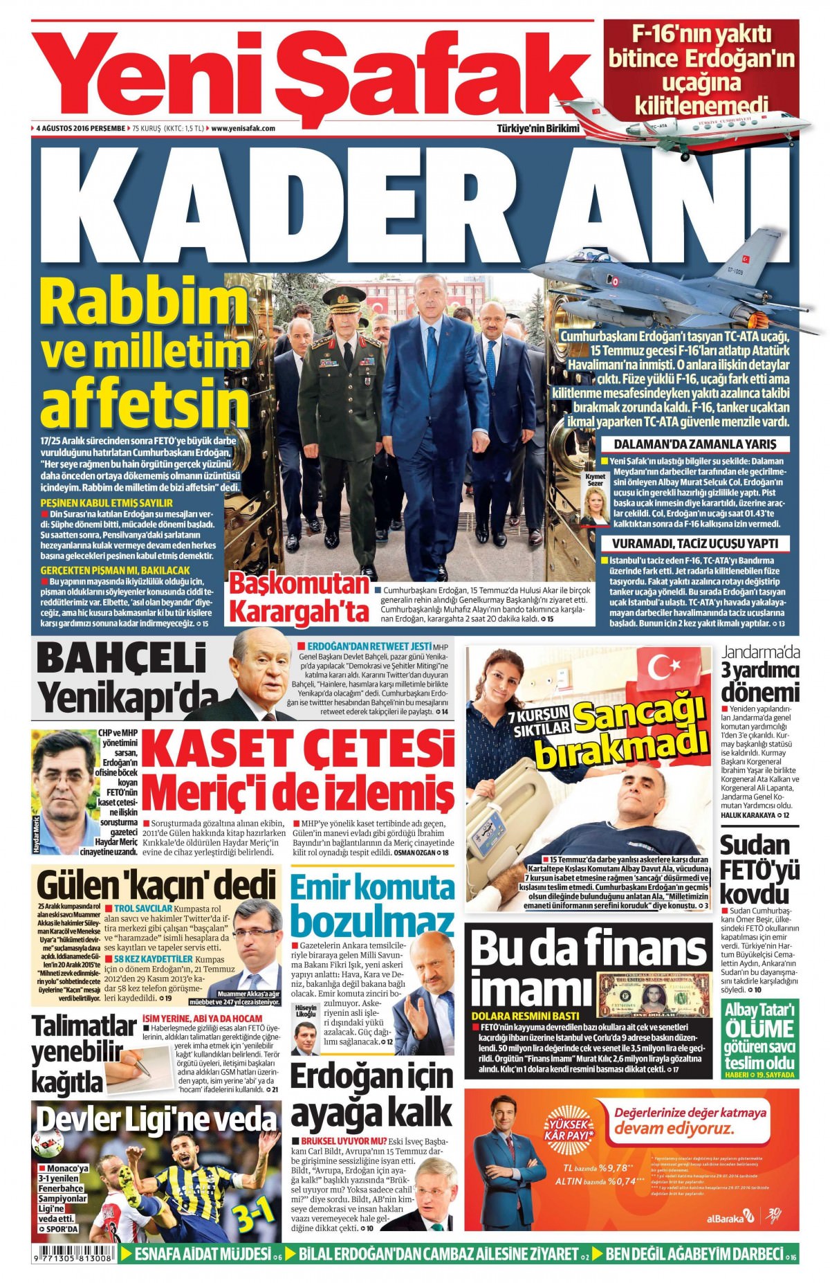 4 Ağustos 2016 gazete manşetleri - 527