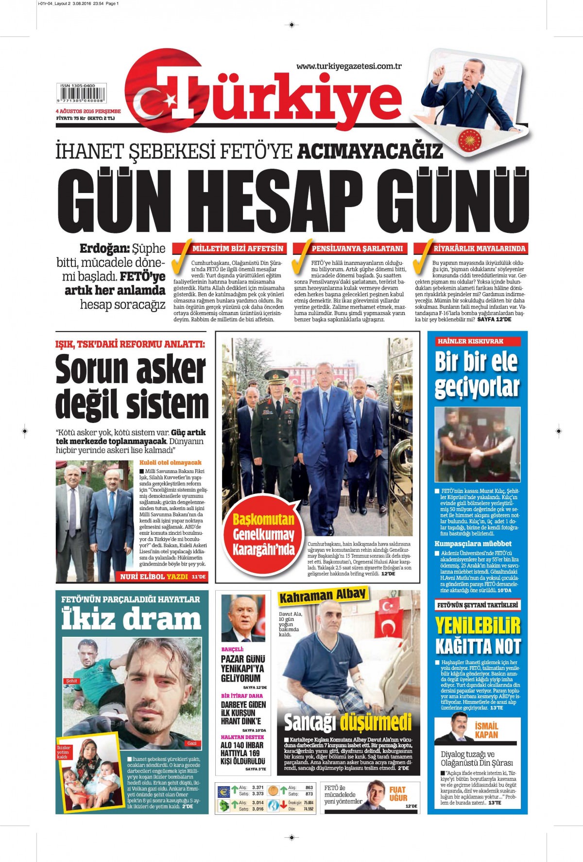 4 Ağustos 2016 gazete manşetleri - 683