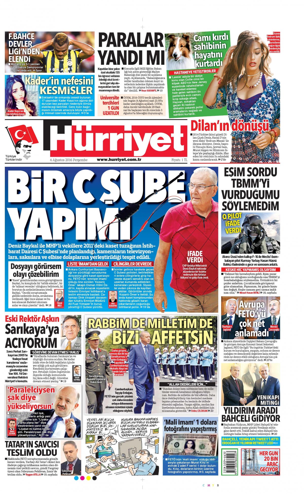 4 Ağustos 2016 gazete manşetleri - 829