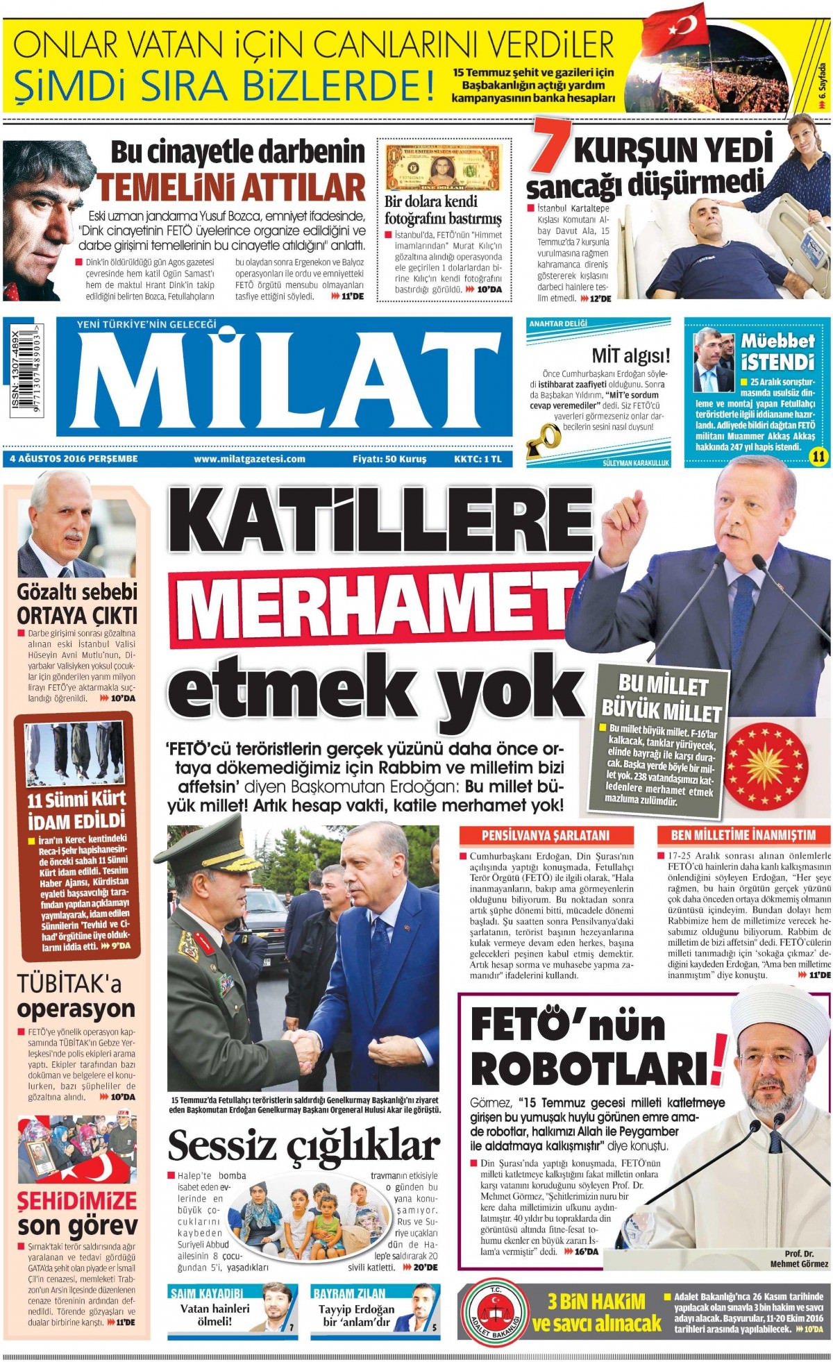 4 Ağustos 2016 gazete manşetleri - 797