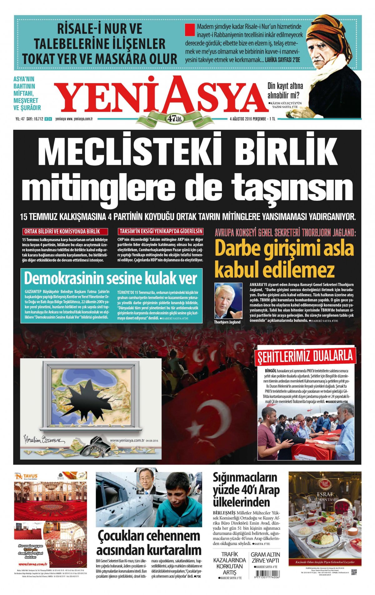 4 Ağustos 2016 gazete manşetleri - 747