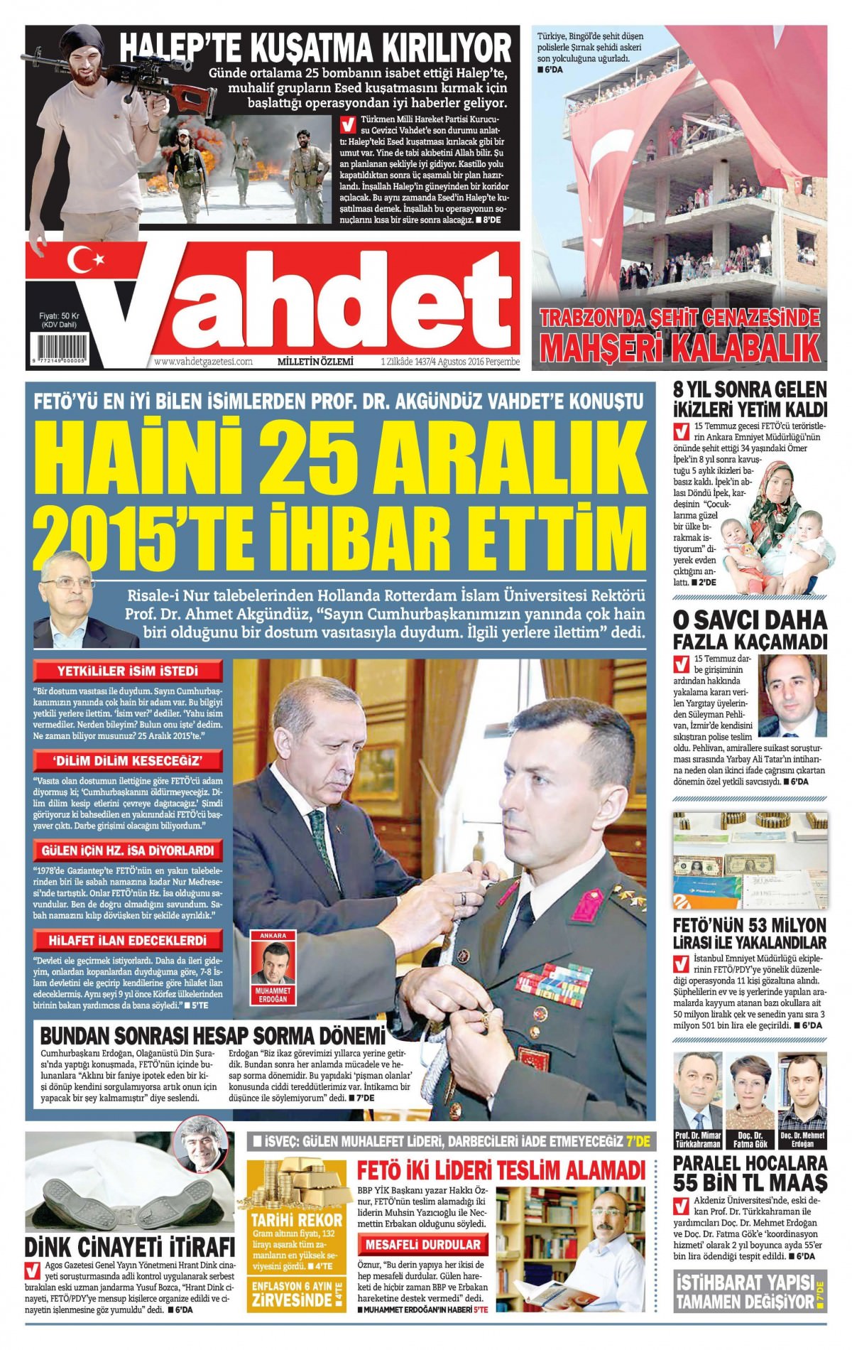 4 Ağustos 2016 gazete manşetleri - 778