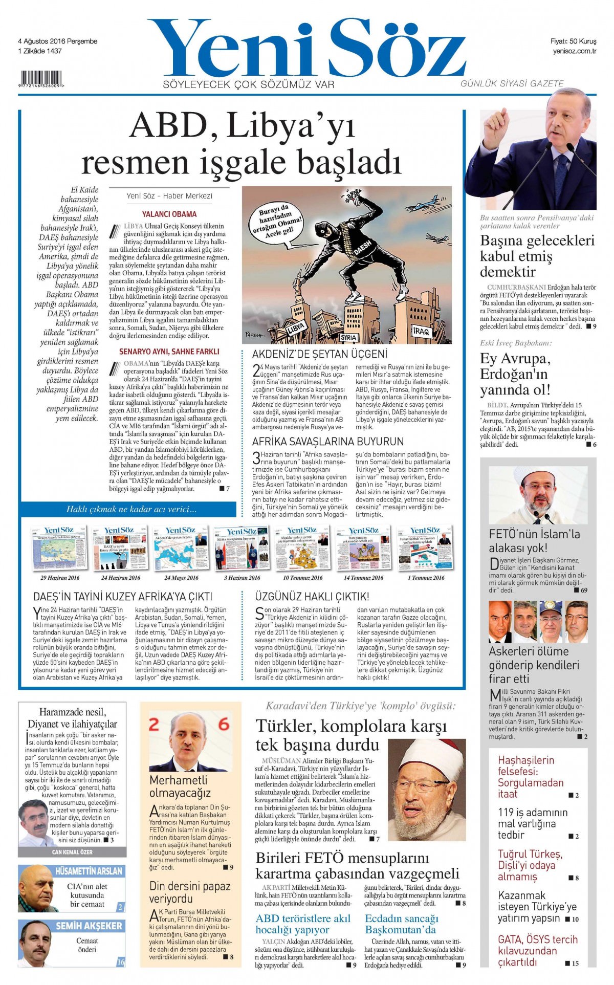 4 Ağustos 2016 gazete manşetleri - 929