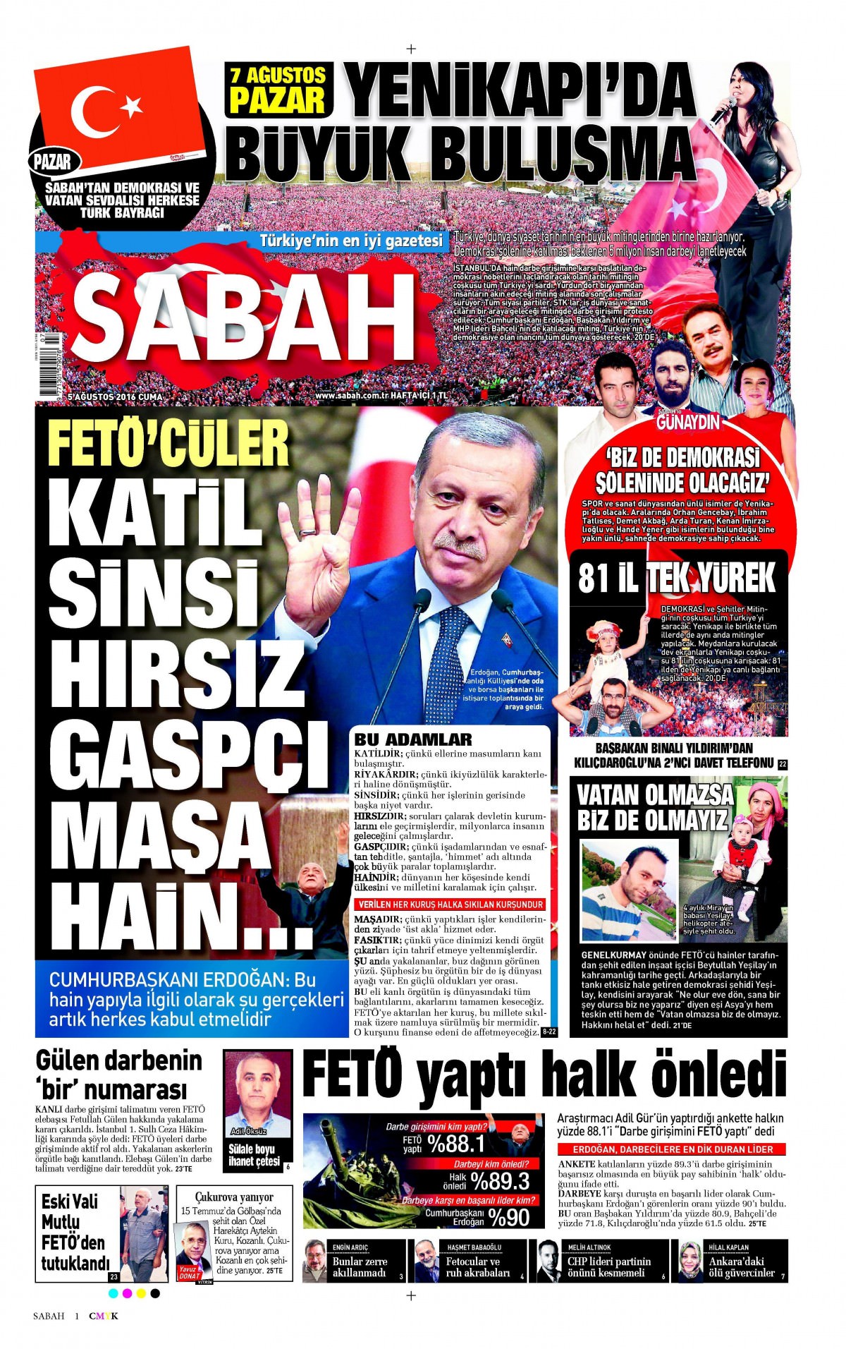 5 Ağustos 2016 gazete manşetleri - 861