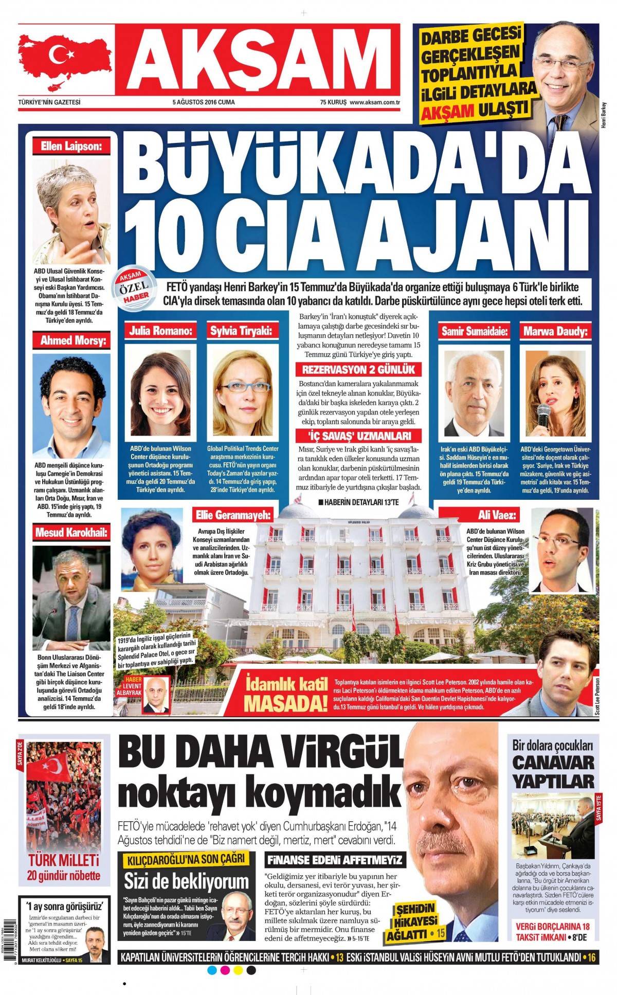 5 Ağustos 2016 gazete manşetleri - 540