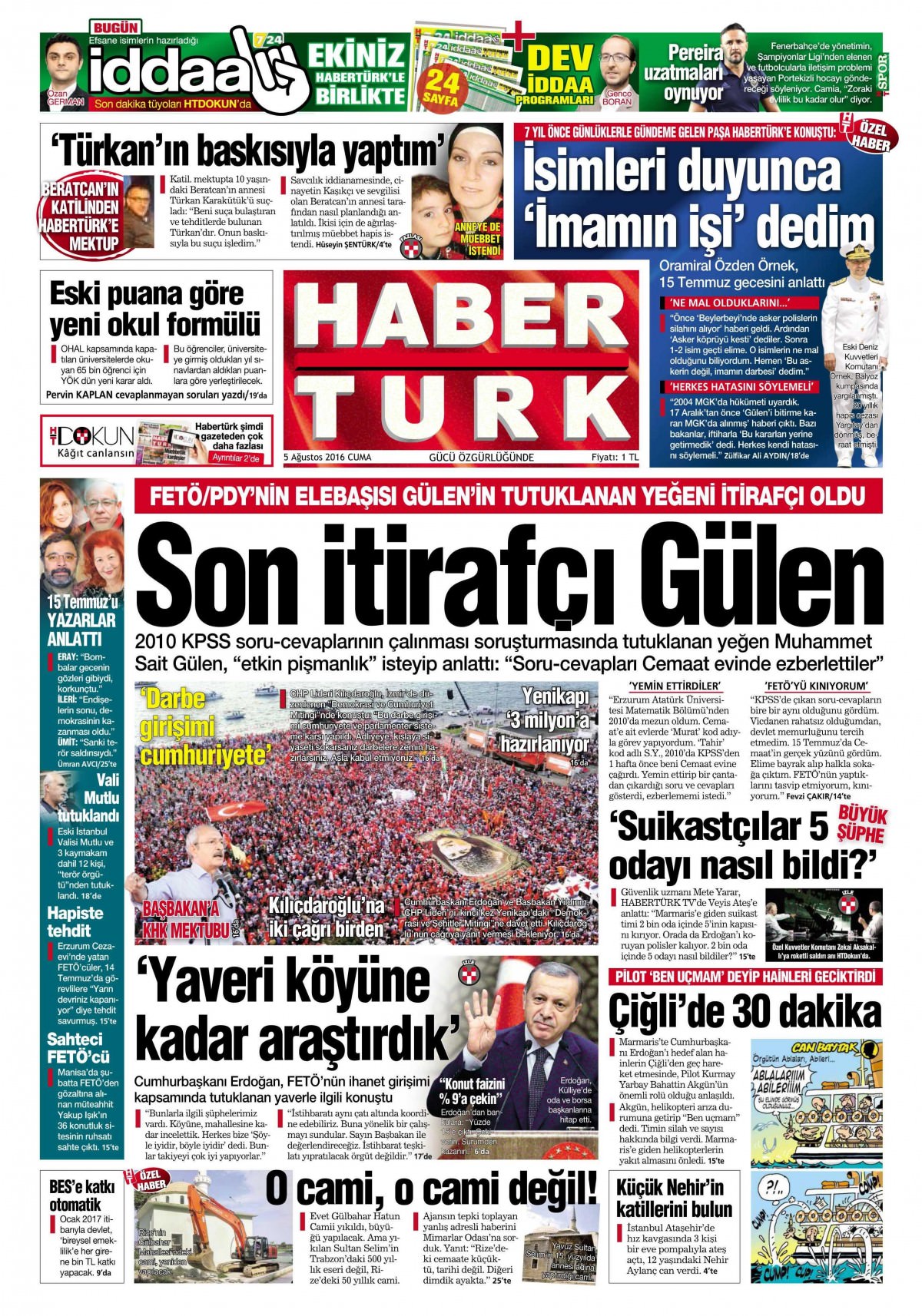 5 Ağustos 2016 gazete manşetleri - 743