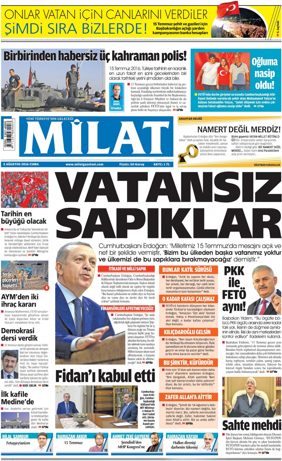 5 Ağustos 2016 gazete manşetleri - 784