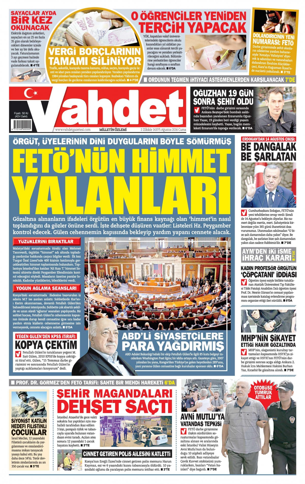 5 Ağustos 2016 gazete manşetleri - 712