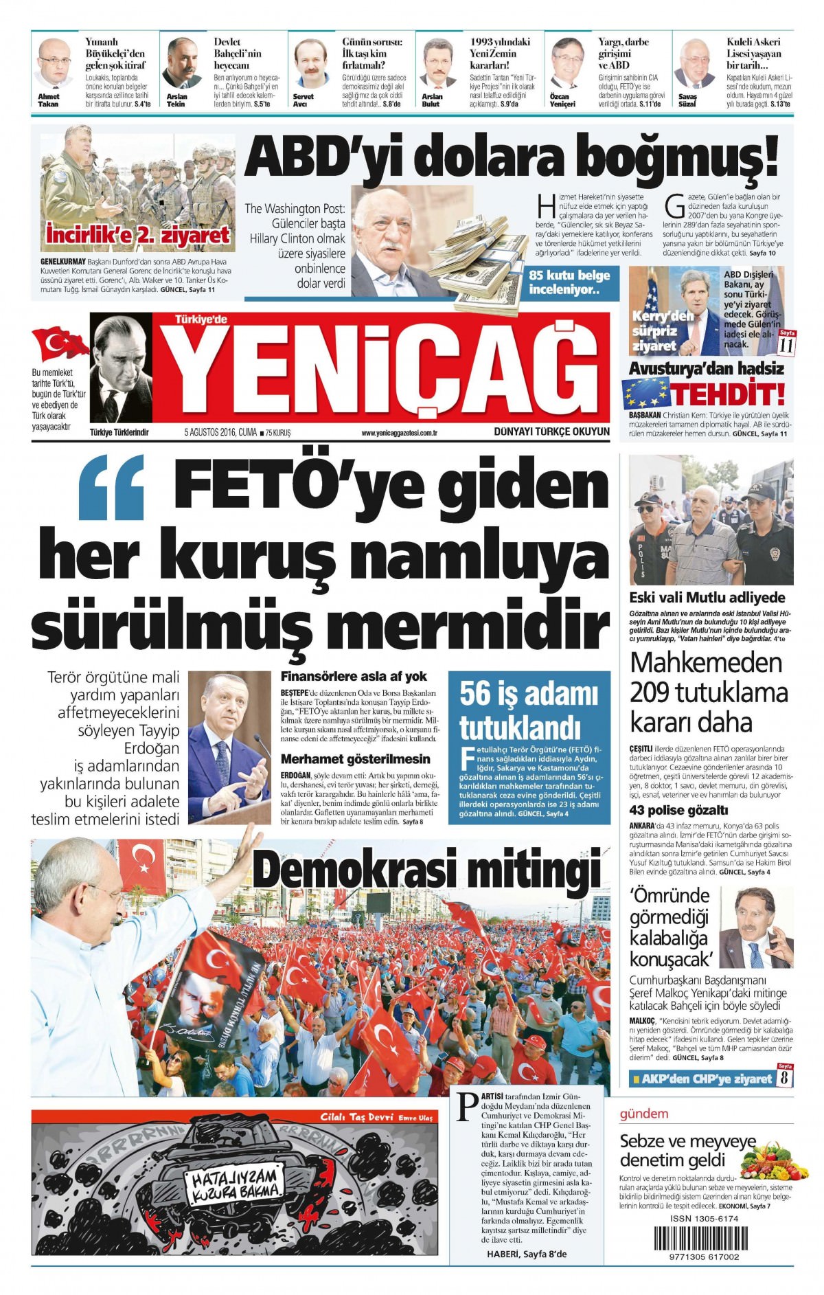 5 Ağustos 2016 gazete manşetleri - 811