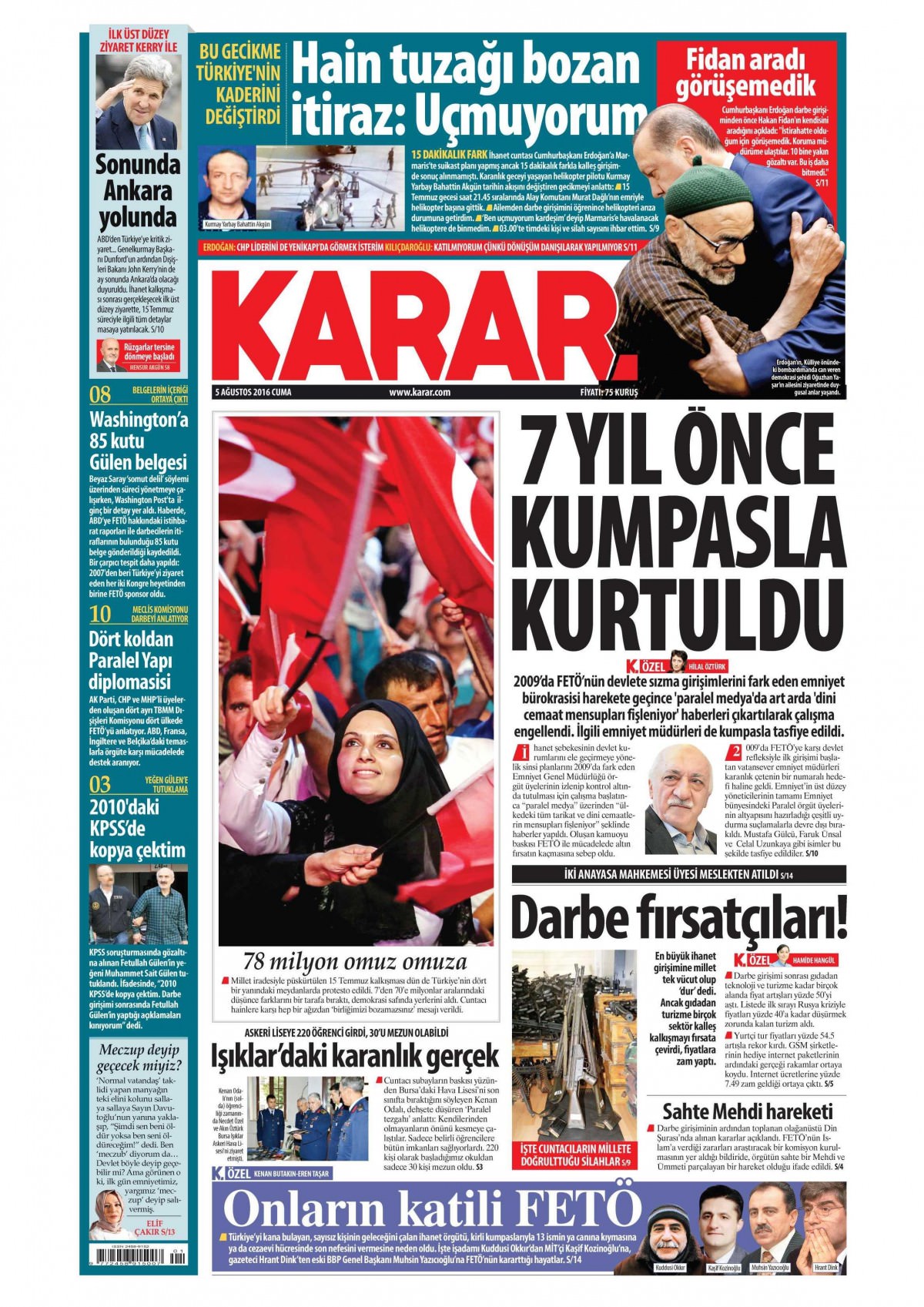 5 Ağustos 2016 gazete manşetleri - 781