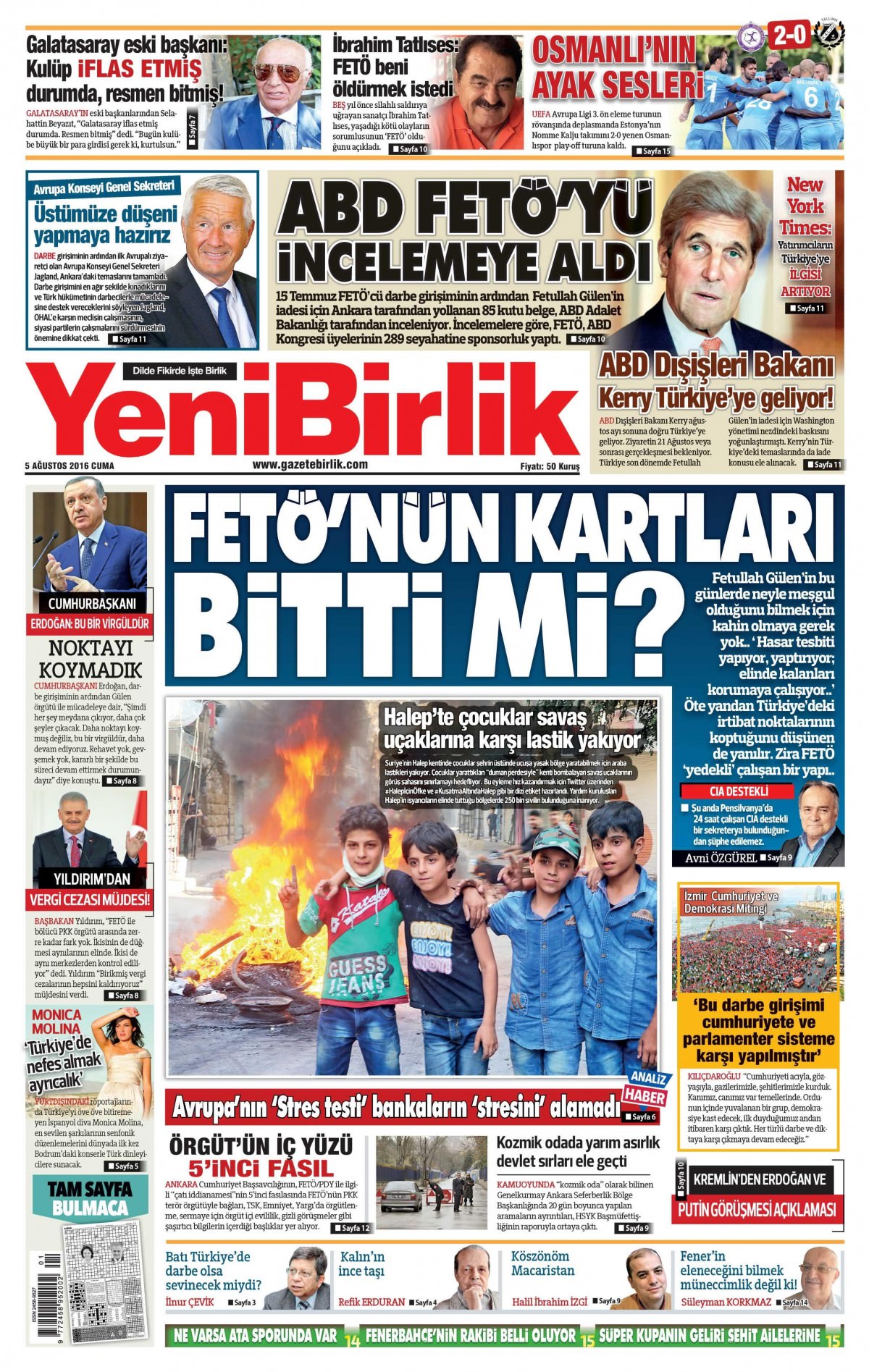 5 Ağustos 2016 gazete manşetleri - 871