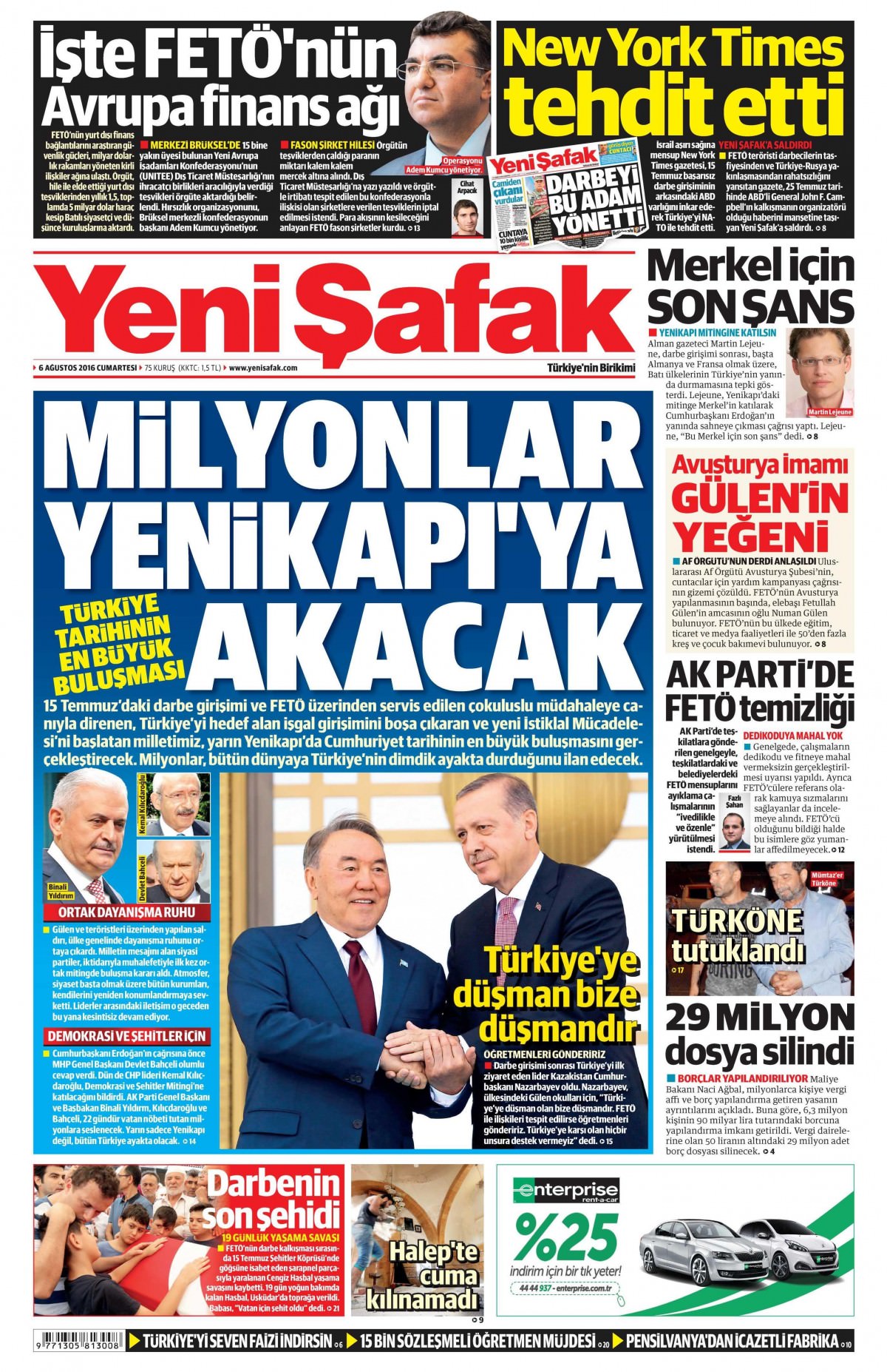 6 Ağustos 2016 gazete manşetleri - 17