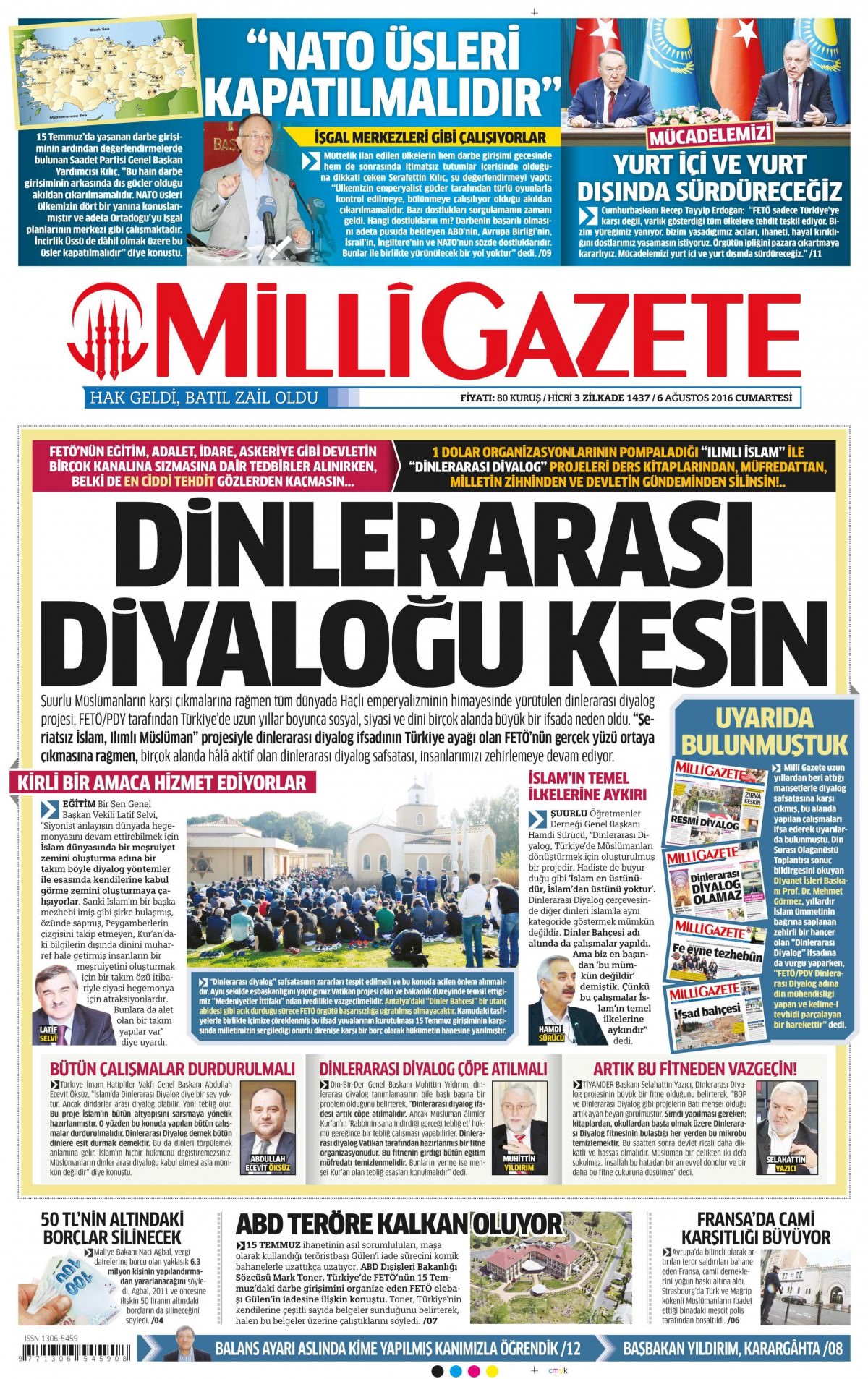 6 Ağustos 2016 gazete manşetleri - 1