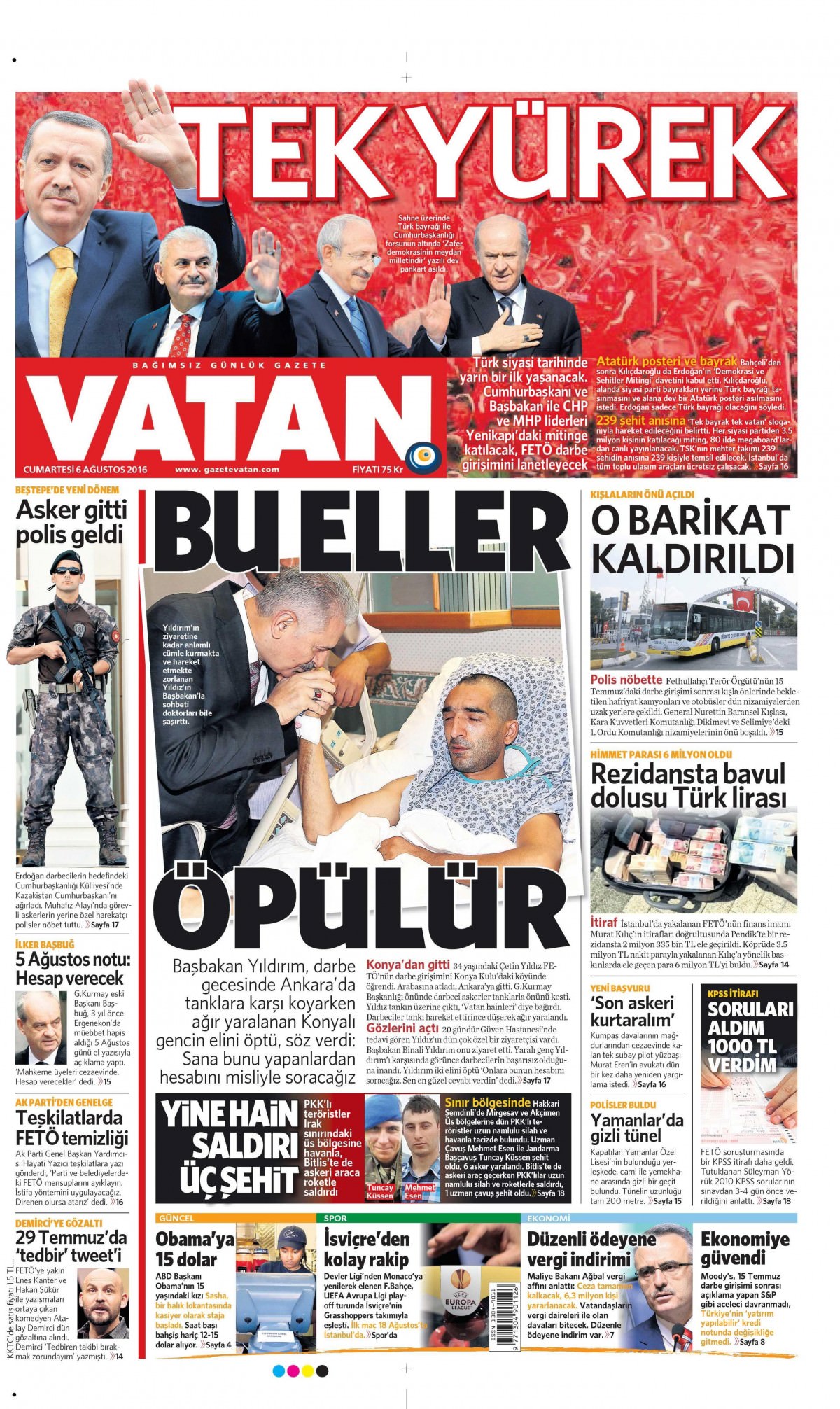 6 Ağustos 2016 gazete manşetleri - 10
