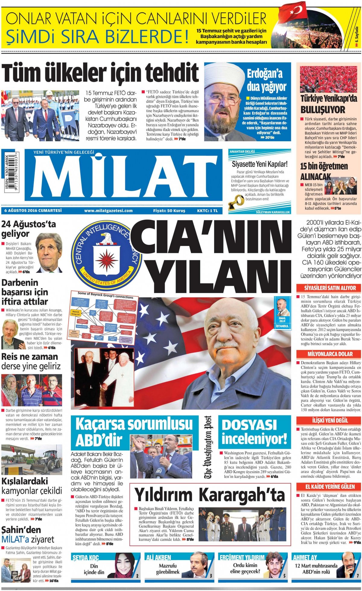 6 Ağustos 2016 gazete manşetleri - 18