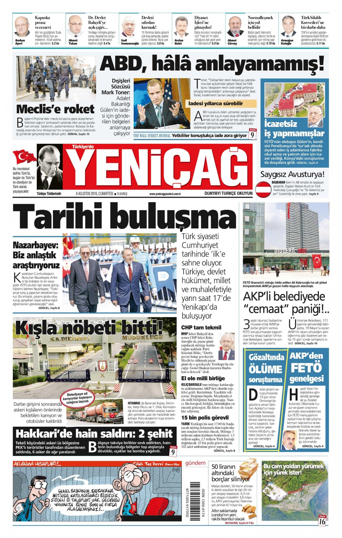 6 Ağustos 2016 gazete manşetleri - 5