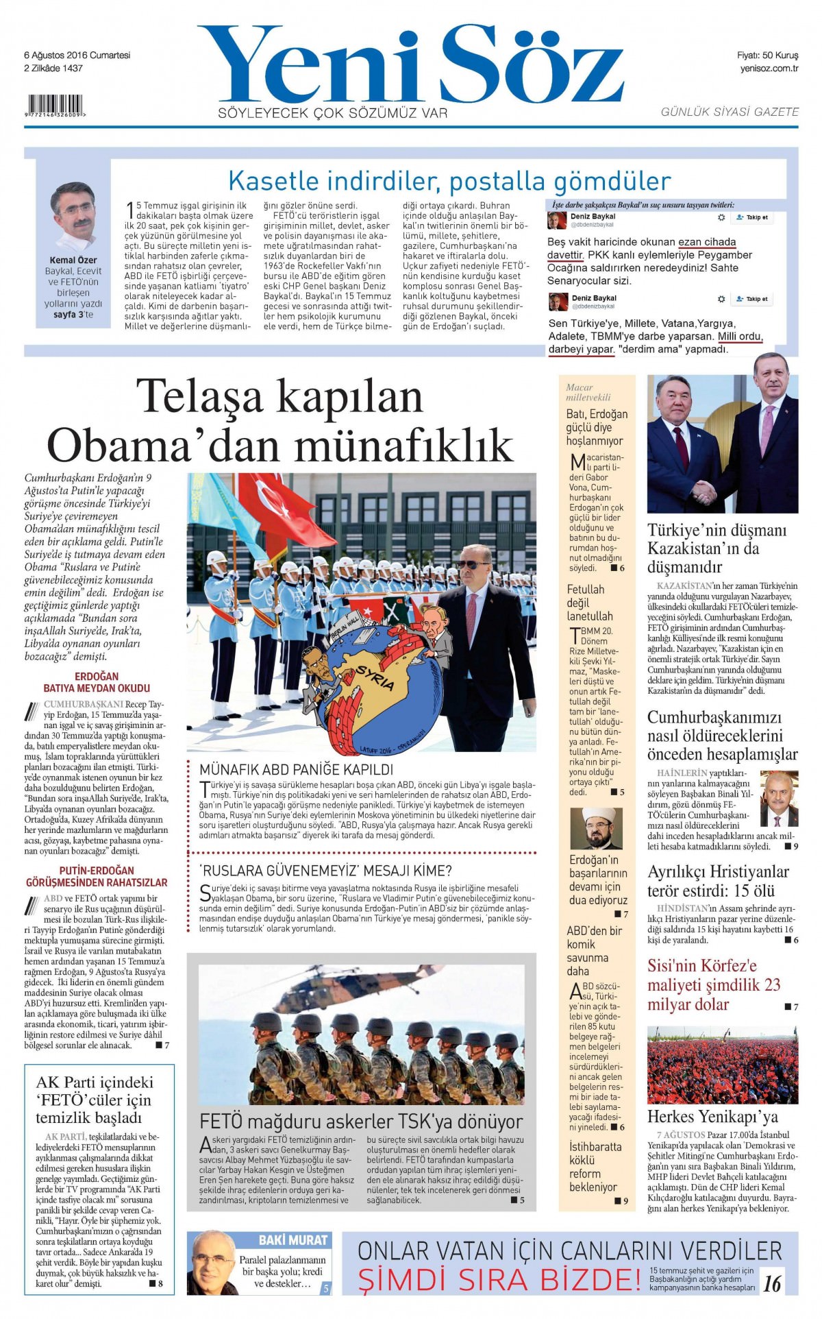6 Ağustos 2016 gazete manşetleri - 23