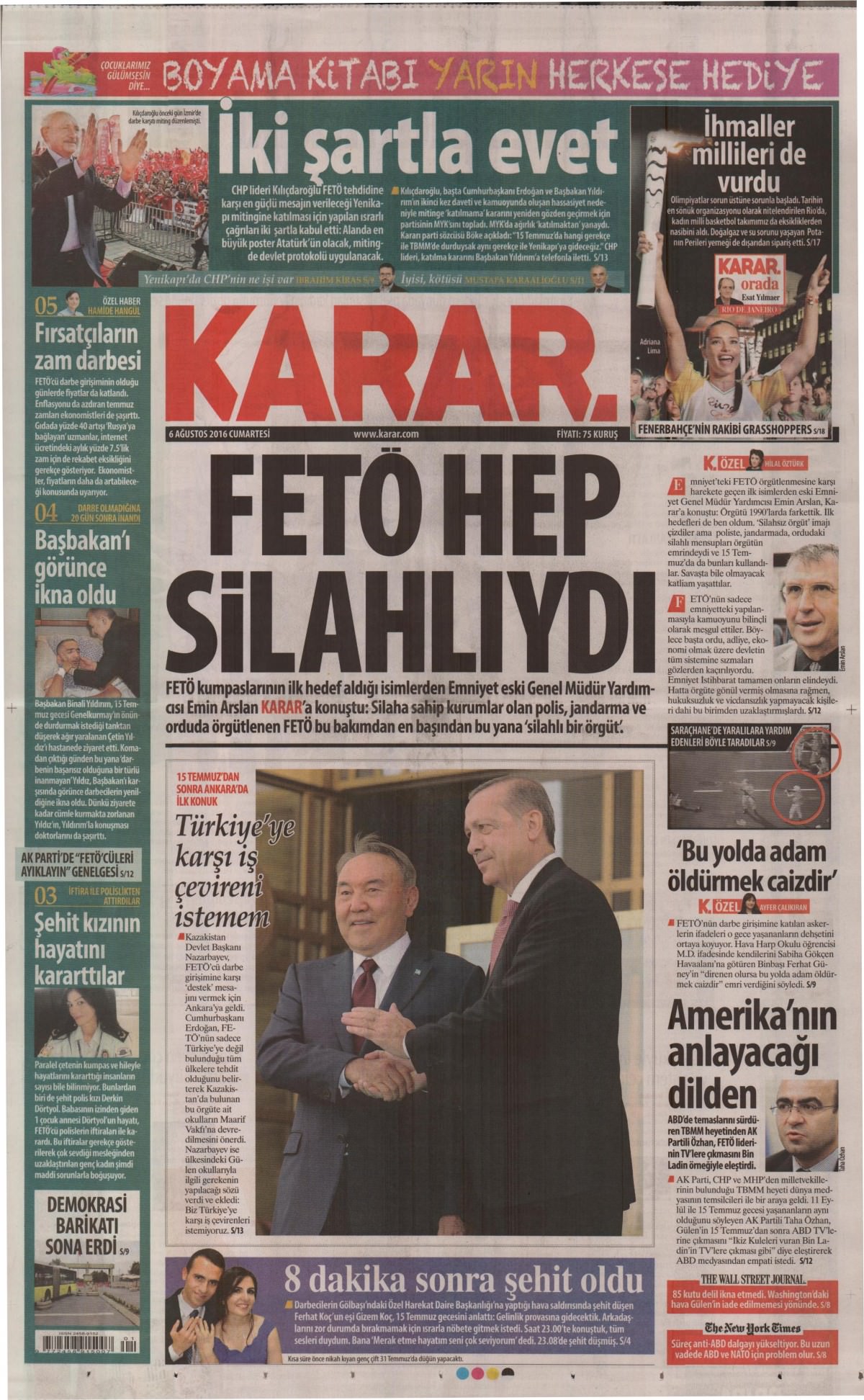 6 Ağustos 2016 gazete manşetleri - 26