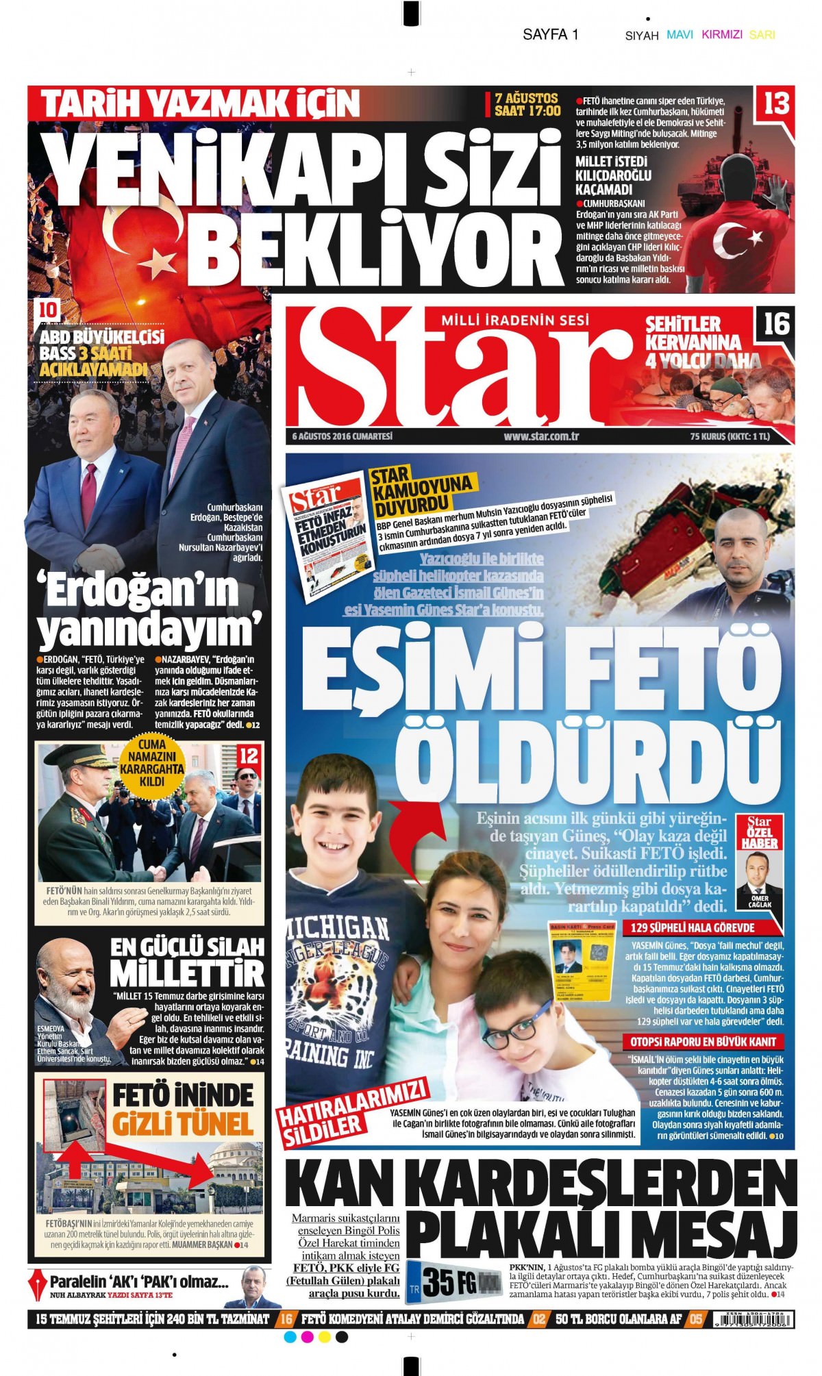6 Ağustos 2016 gazete manşetleri - 22