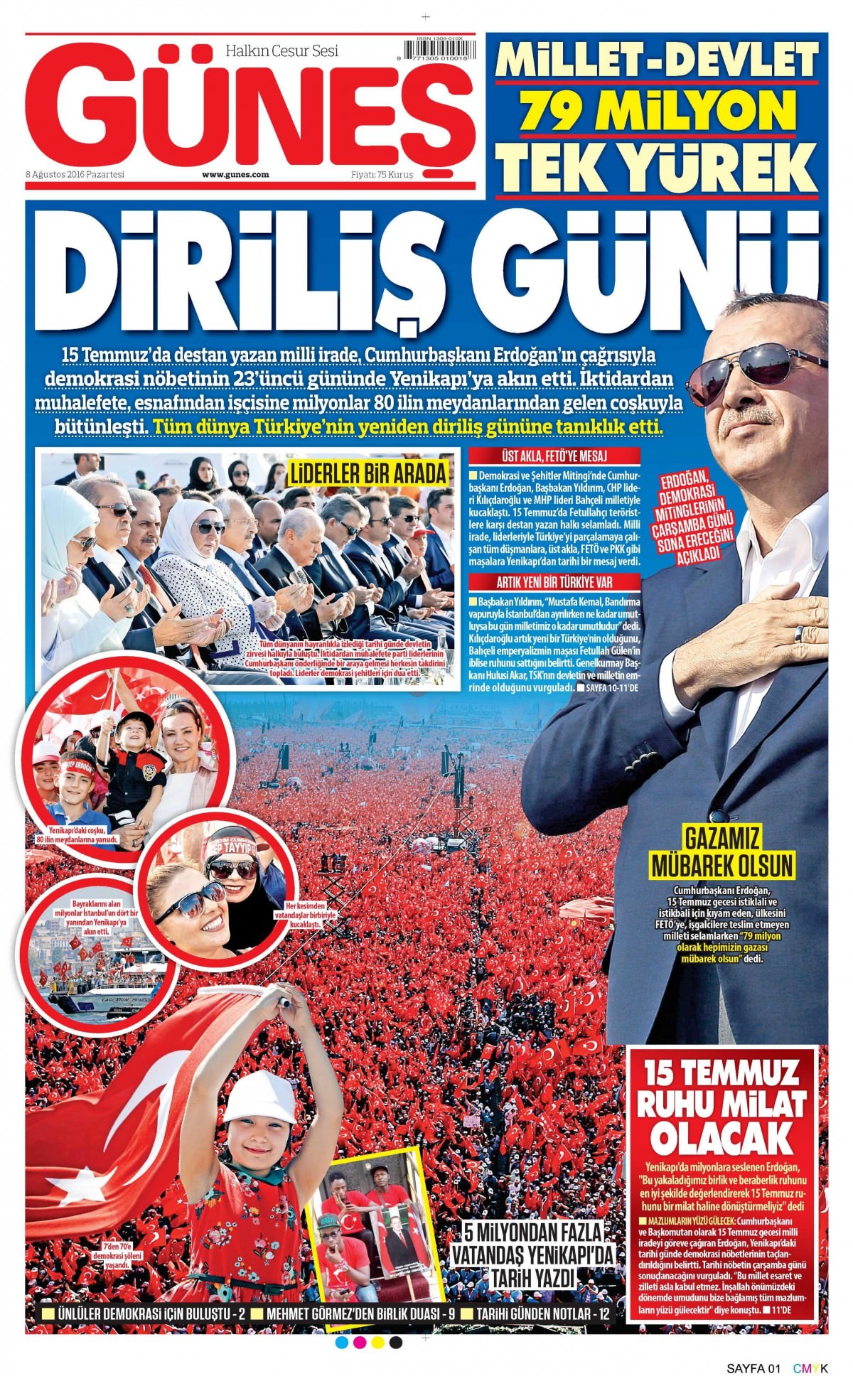 8 Ağustos 2016 gazete manşetleri - 676