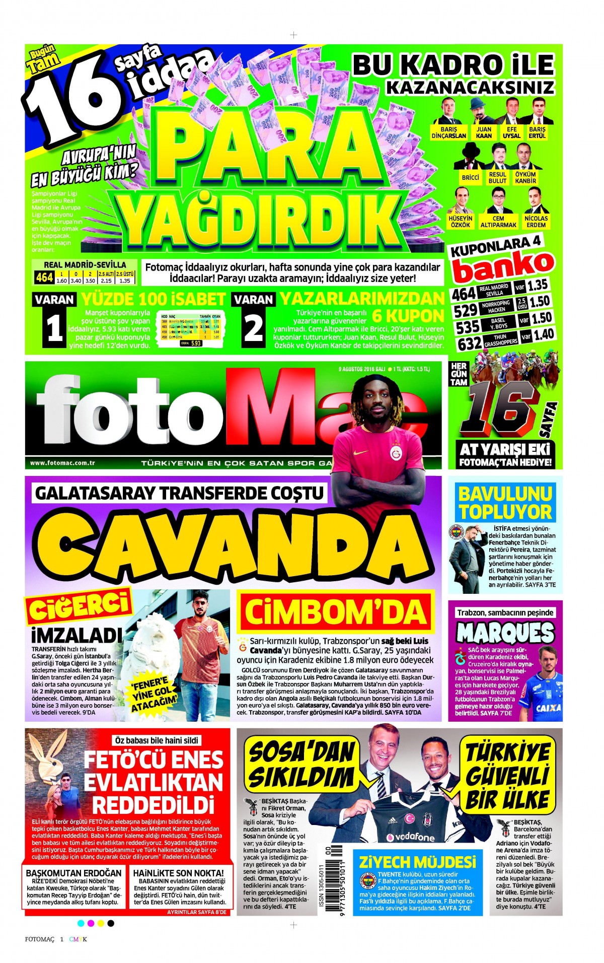 9 Ağustos 2016 gazete manşetleri - 651