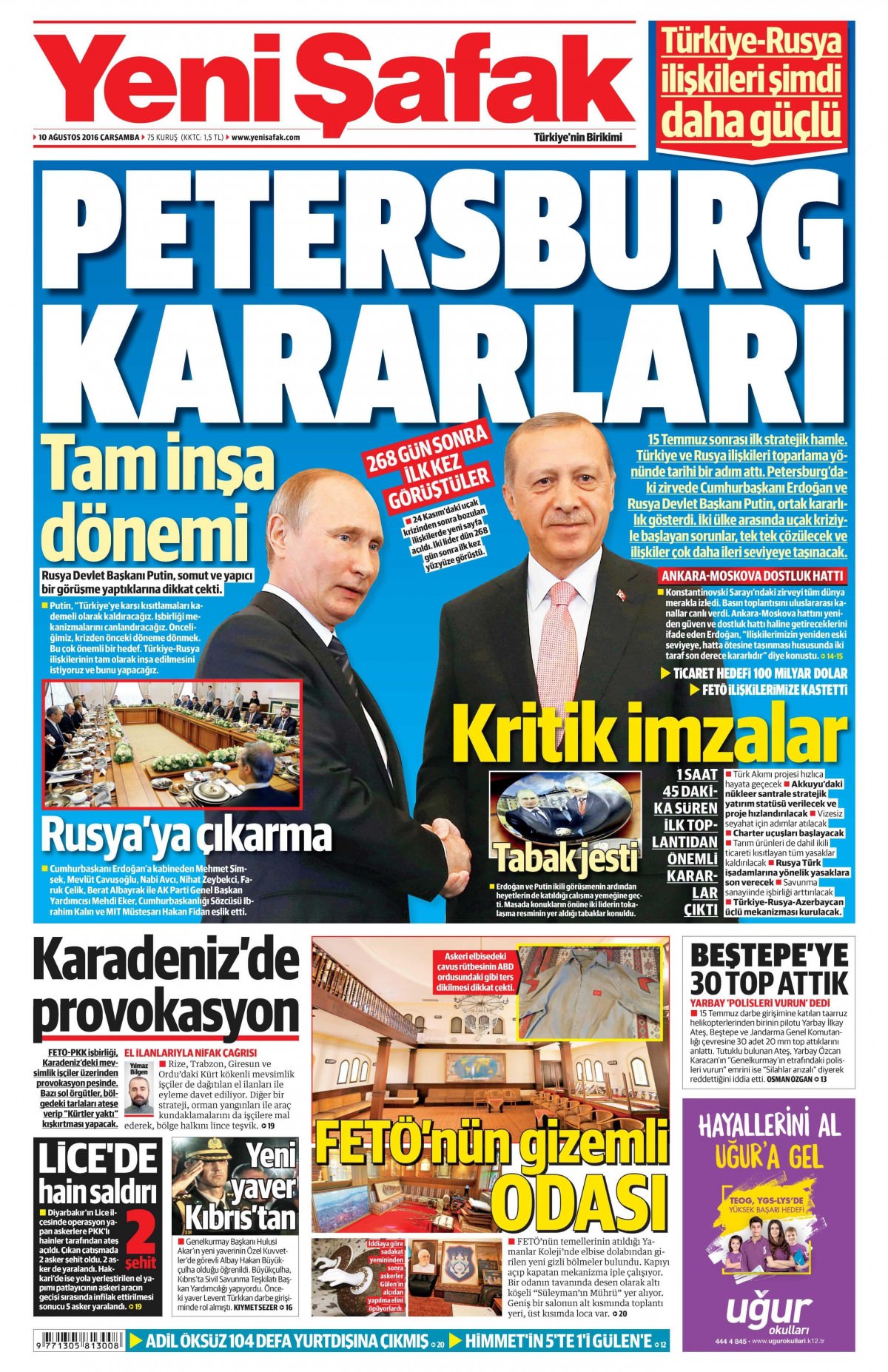 10 Ağustos 2016 gazete manşetleri - 16