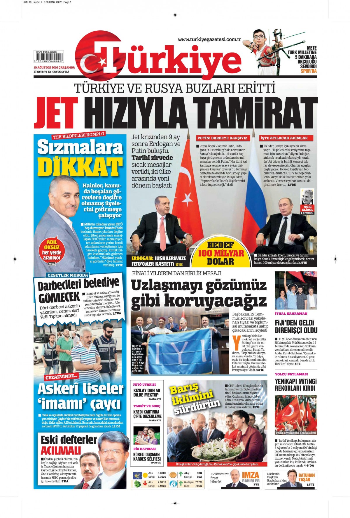 10 Ağustos 2016 gazete manşetleri - 3