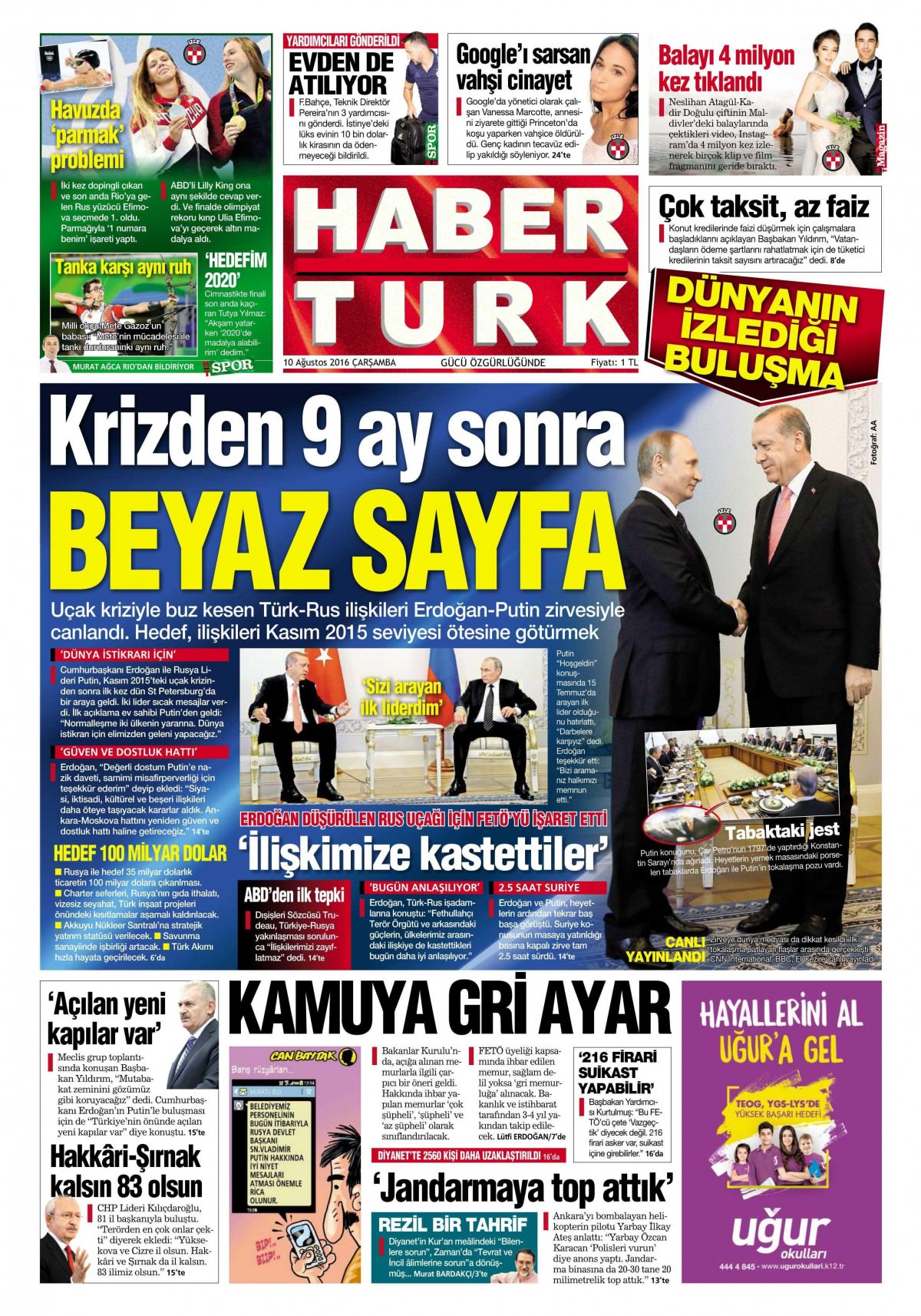 10 Ağustos 2016 gazete manşetleri - 18