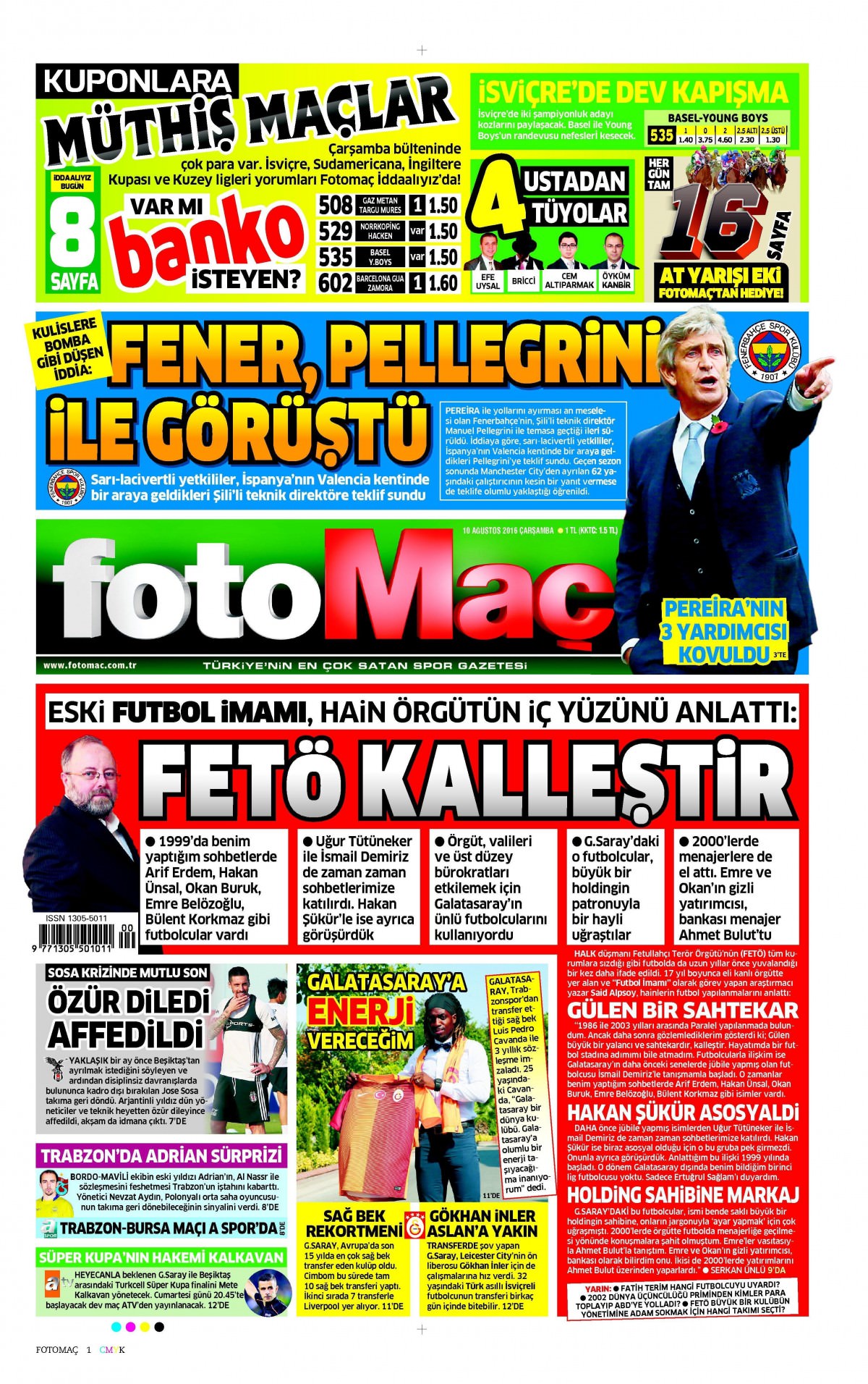 10 Ağustos 2016 gazete manşetleri - 7