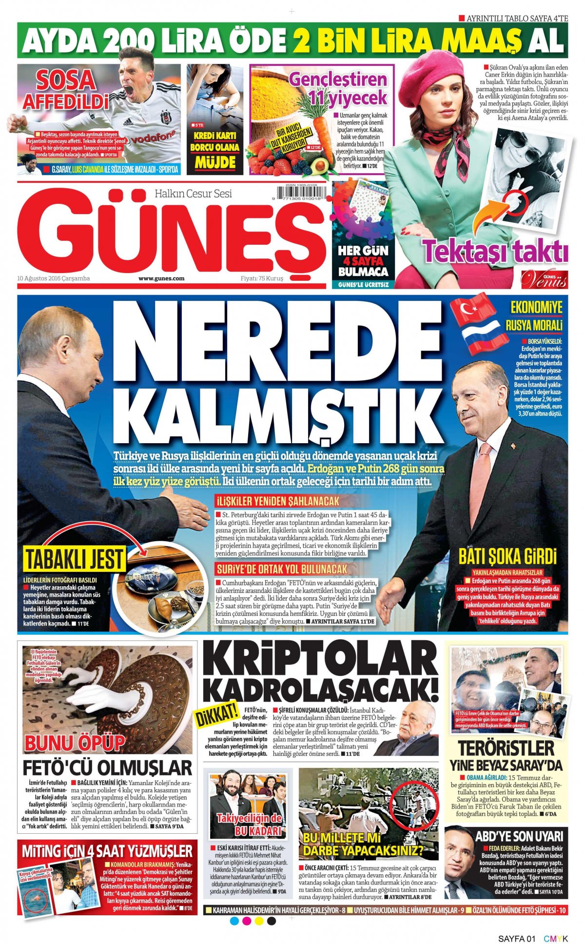 10 Ağustos 2016 gazete manşetleri - 14