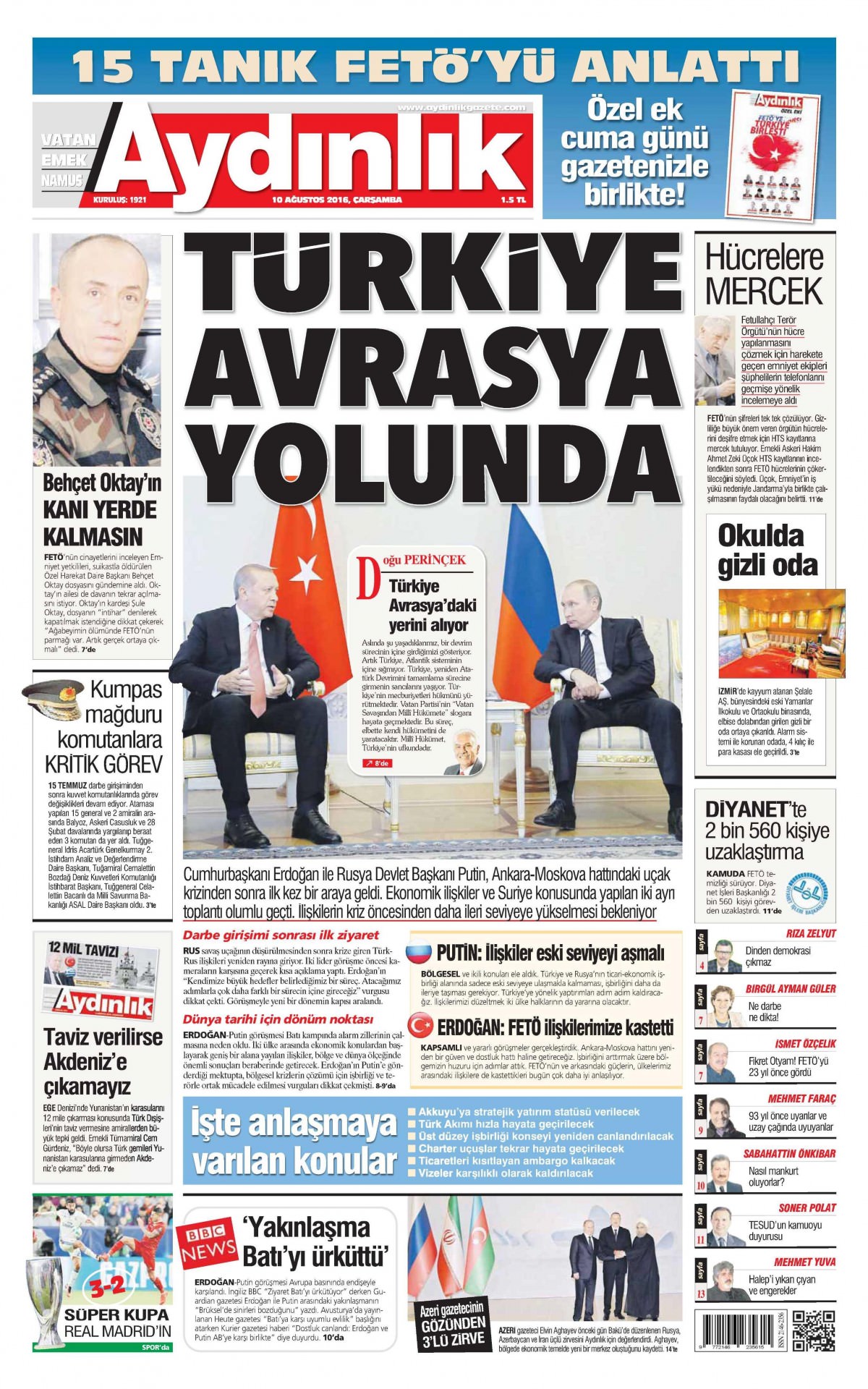 10 Ağustos 2016 gazete manşetleri - 2