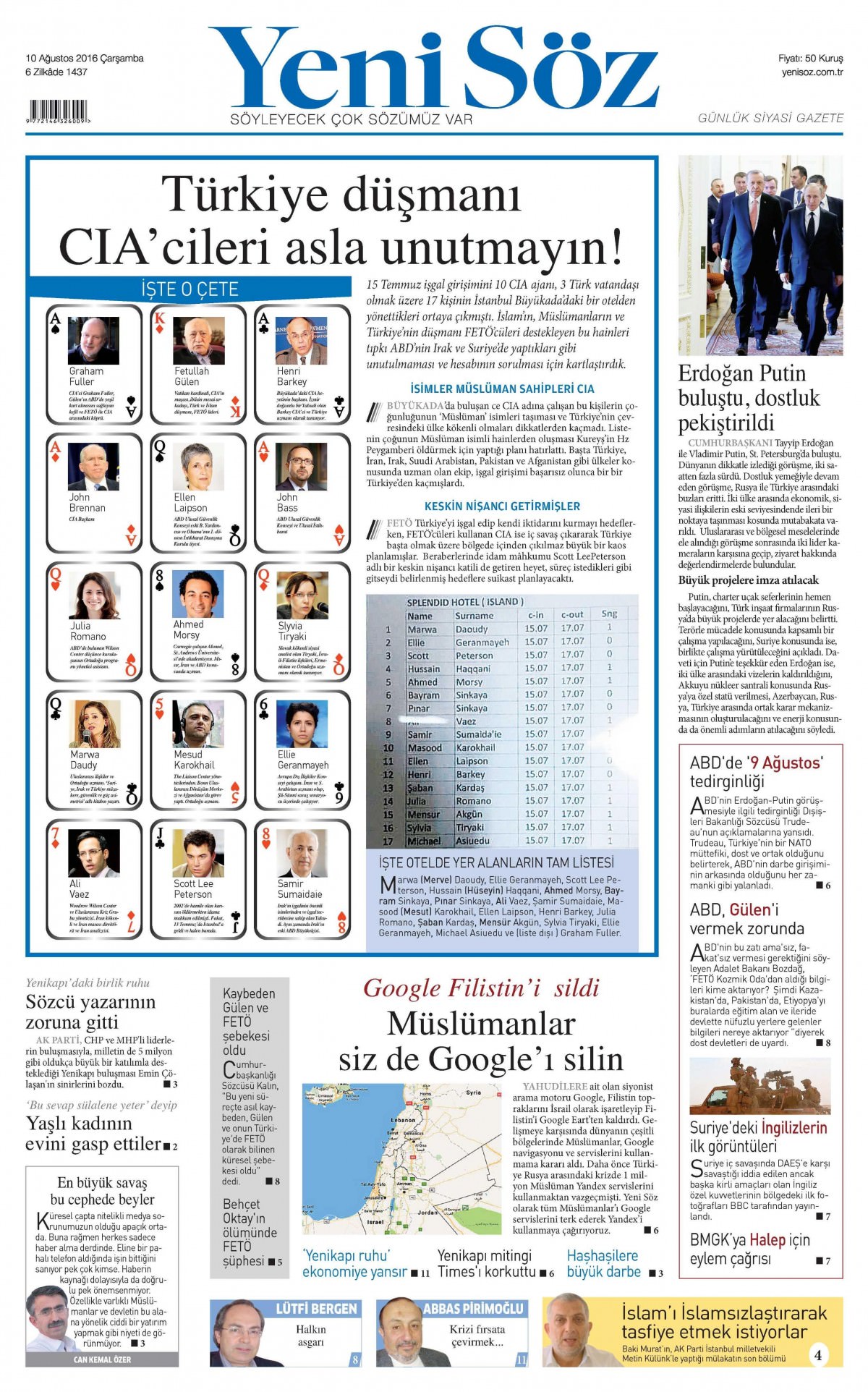 10 Ağustos 2016 gazete manşetleri - 8