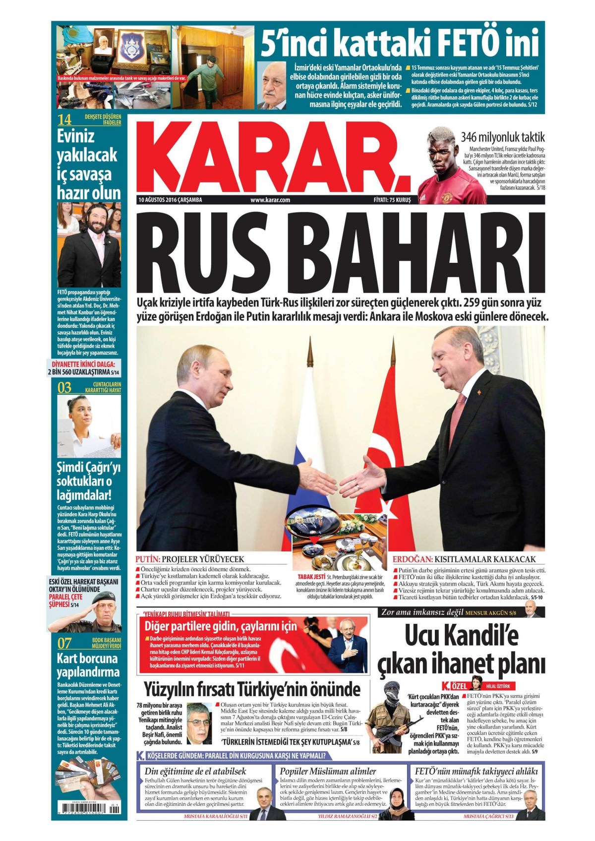 10 Ağustos 2016 gazete manşetleri - 25
