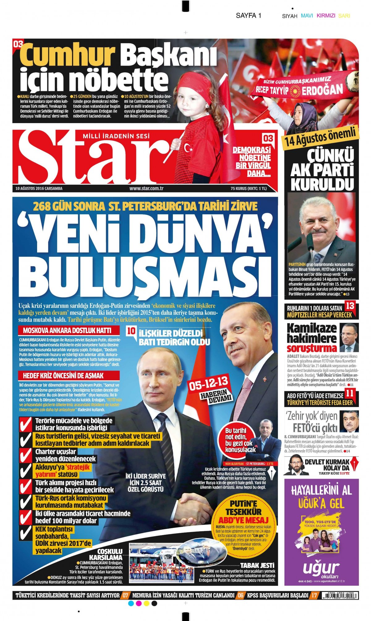 10 Ağustos 2016 gazete manşetleri - 13